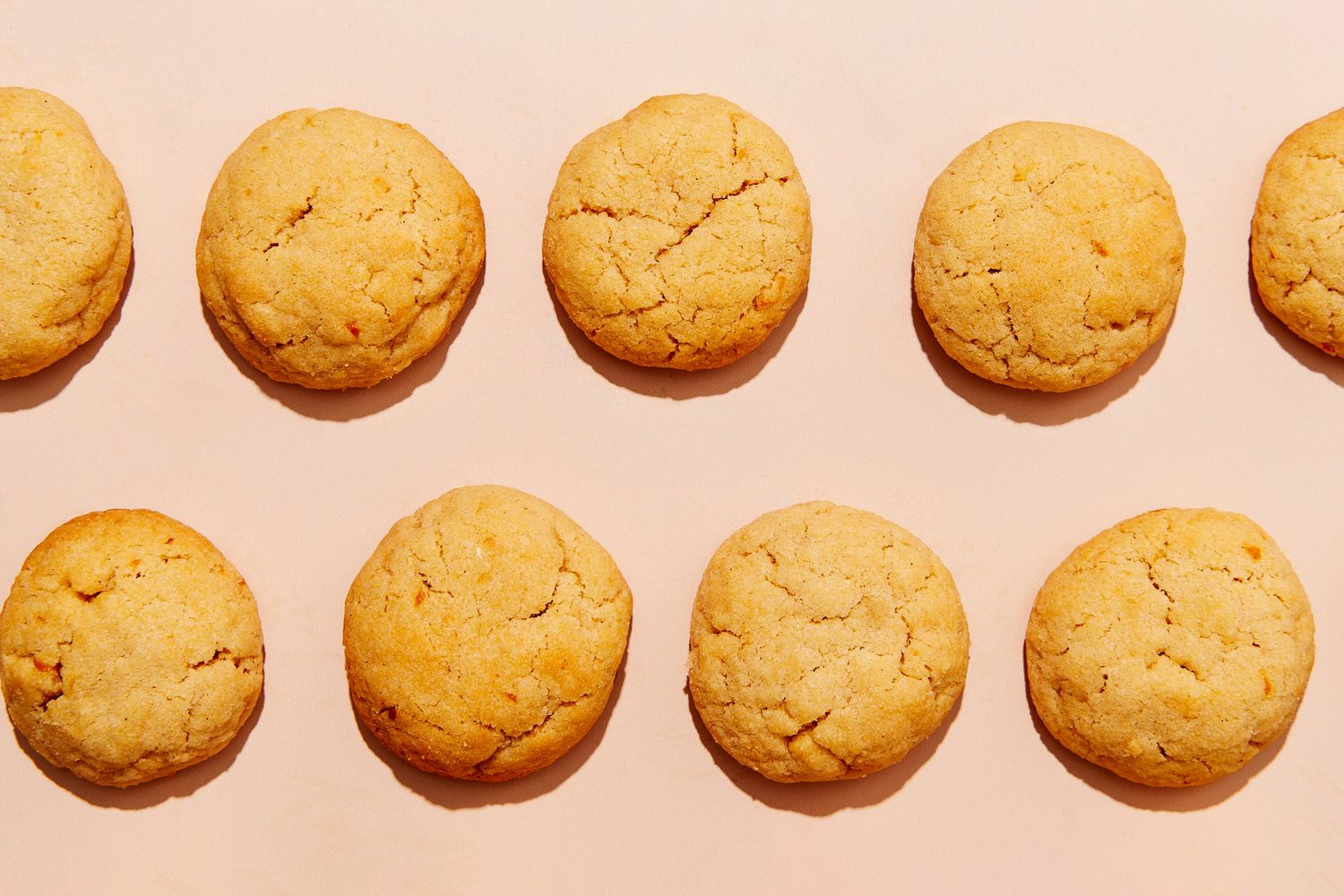 Butter cookies on beige background