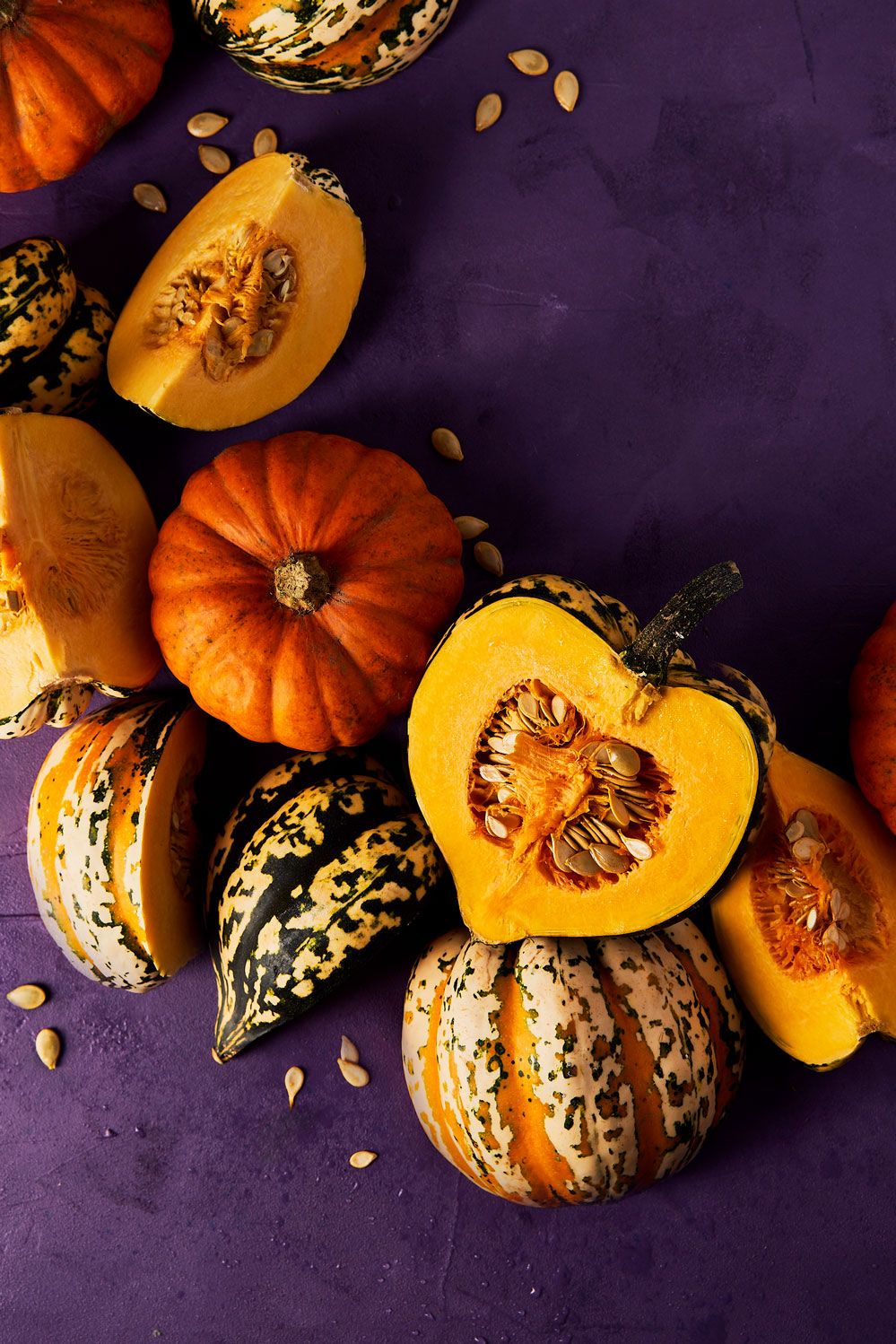 Autumn vegetables of squash and pumpkin