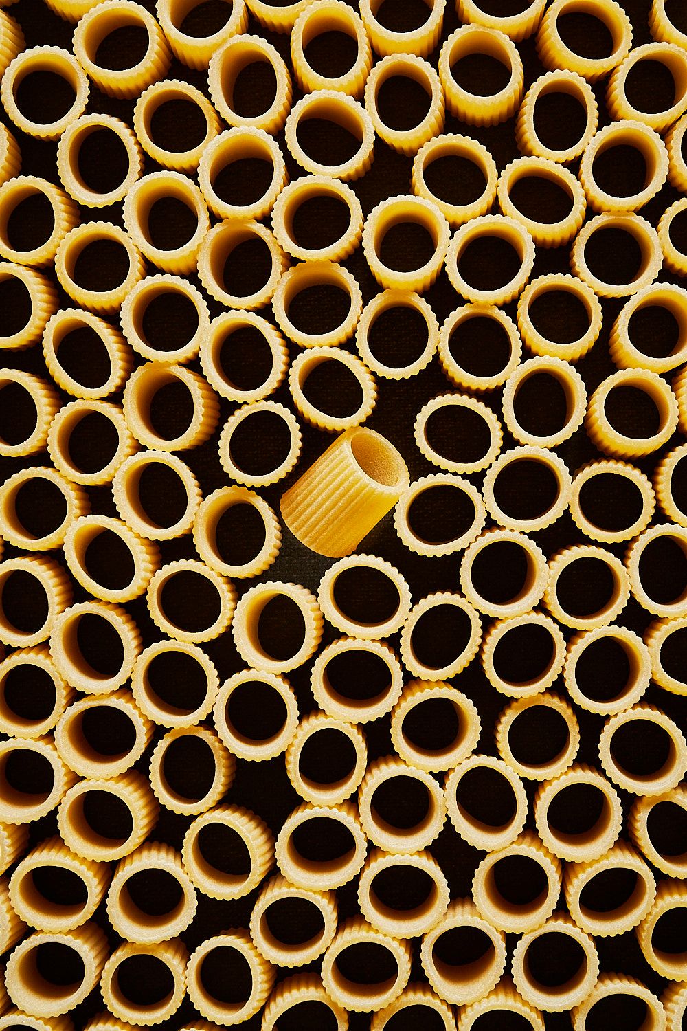 Macro shot of tube pasta