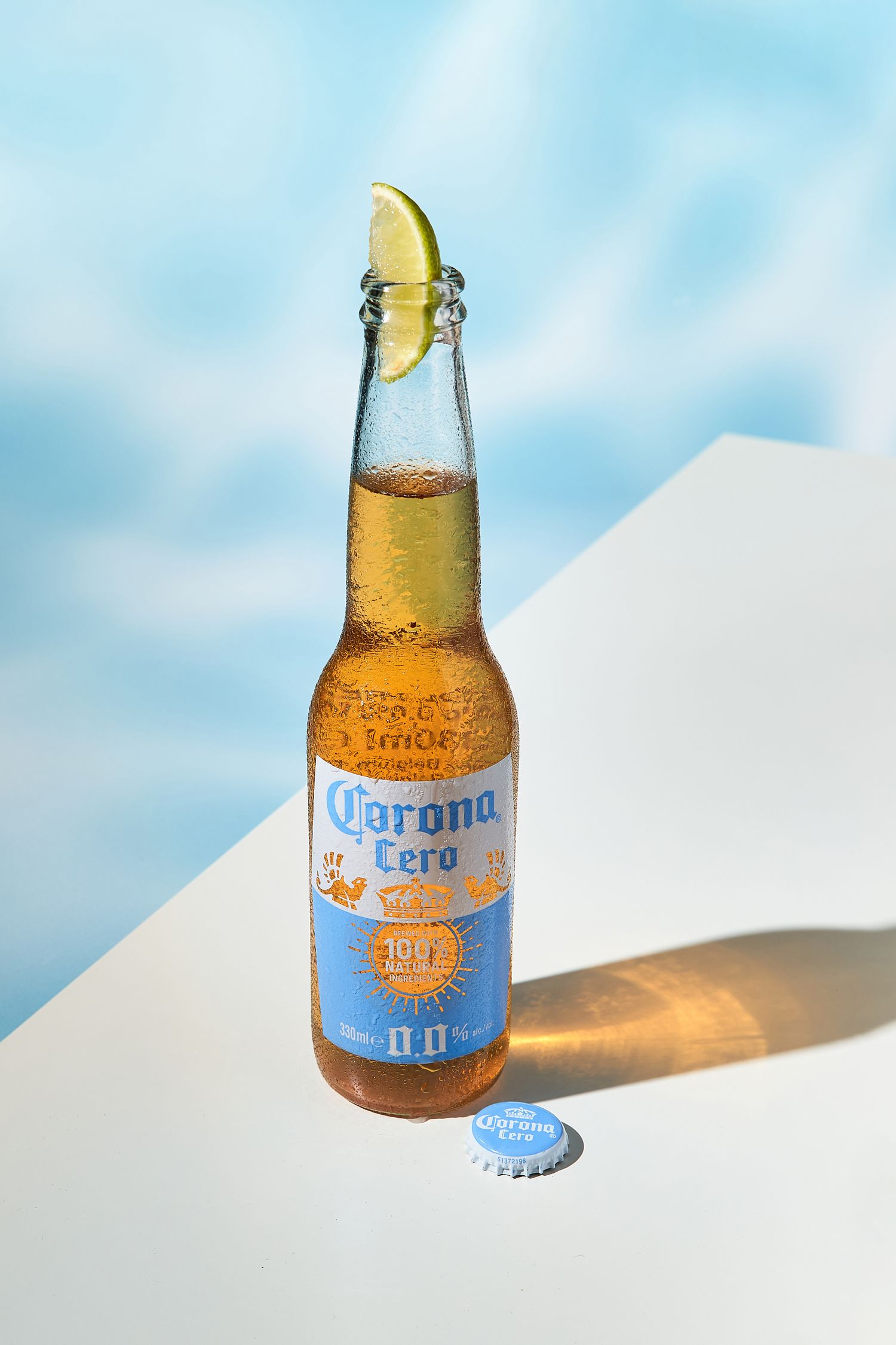 Non alcoholic beer by the pool