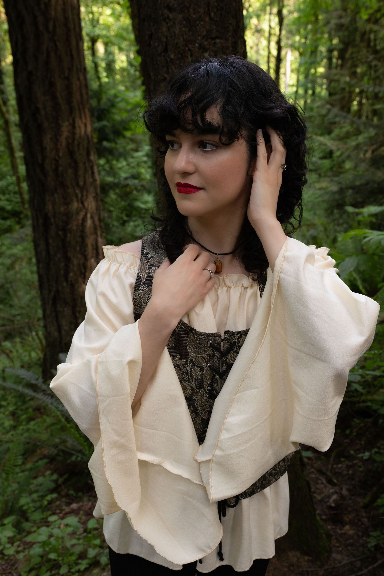 Moody portrait in Pacific Northwest forest