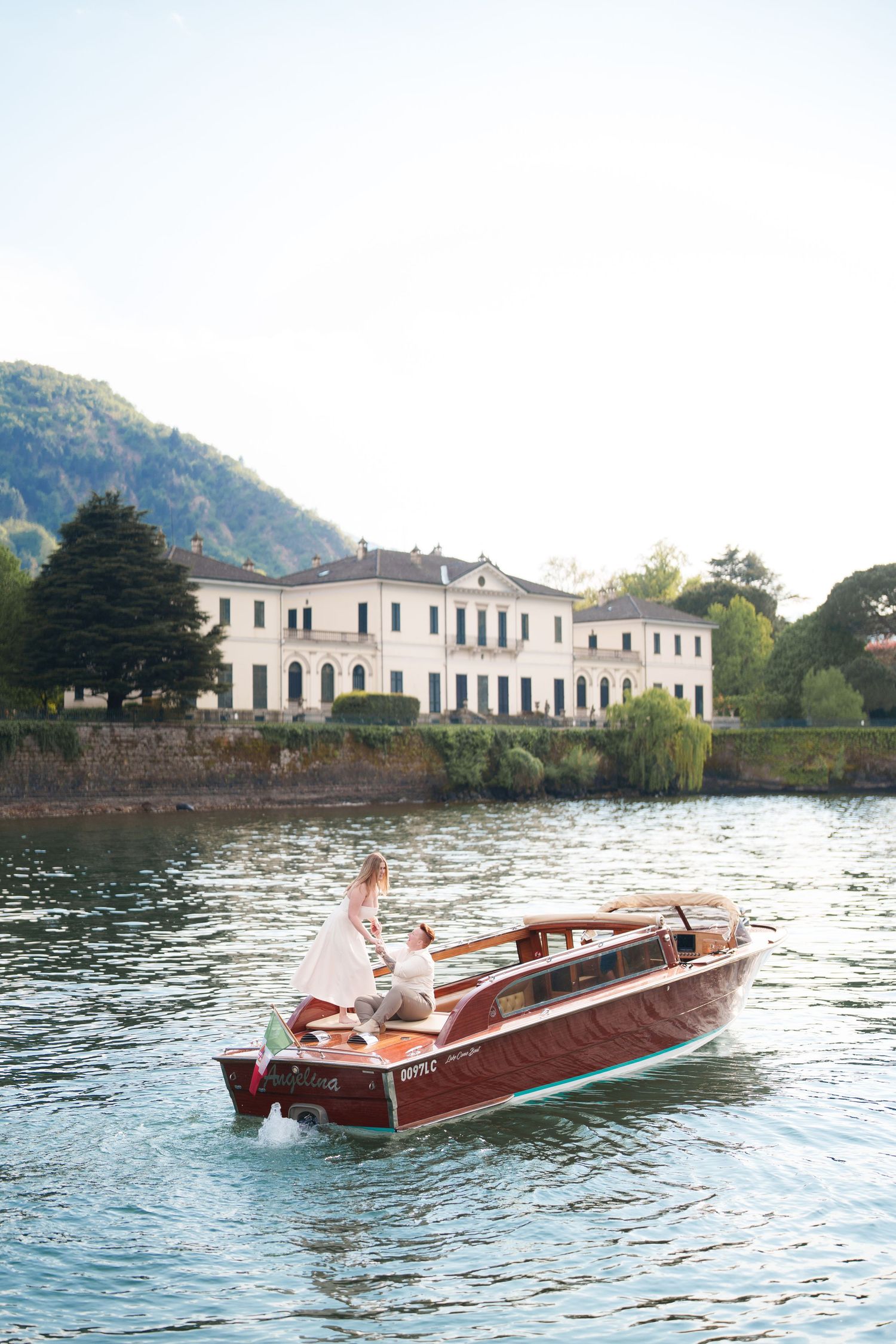 proposal on lake como varenna elegant photoshoot same sex couple