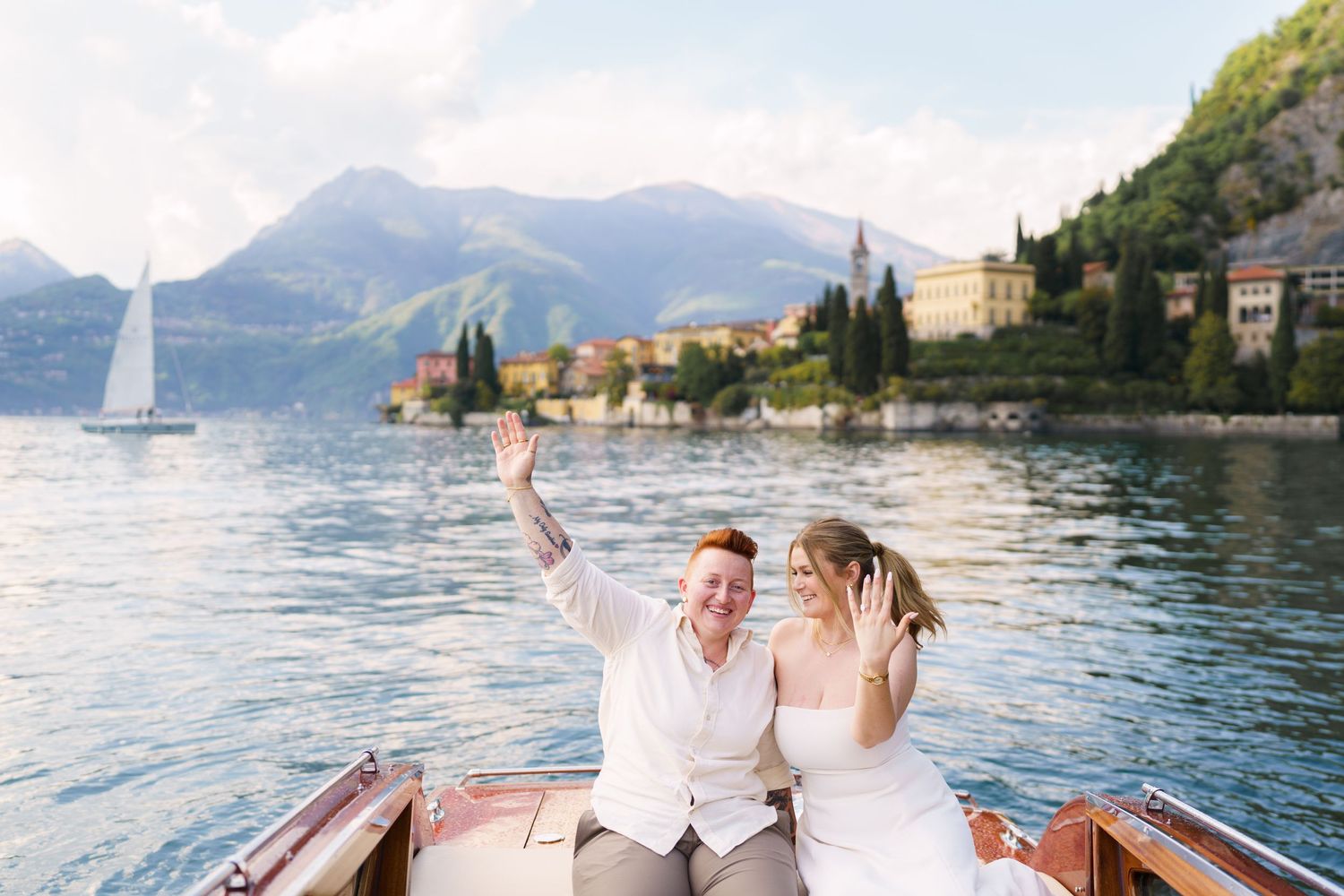proposal on lake como varenna elegant photoshoot same sex couple