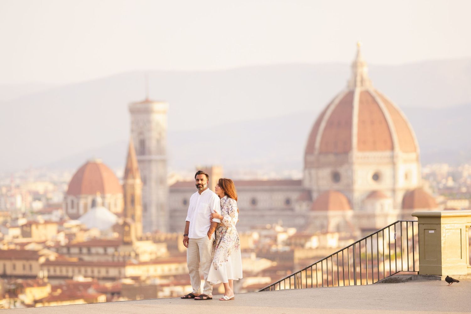 Florence family photographer at sunrise