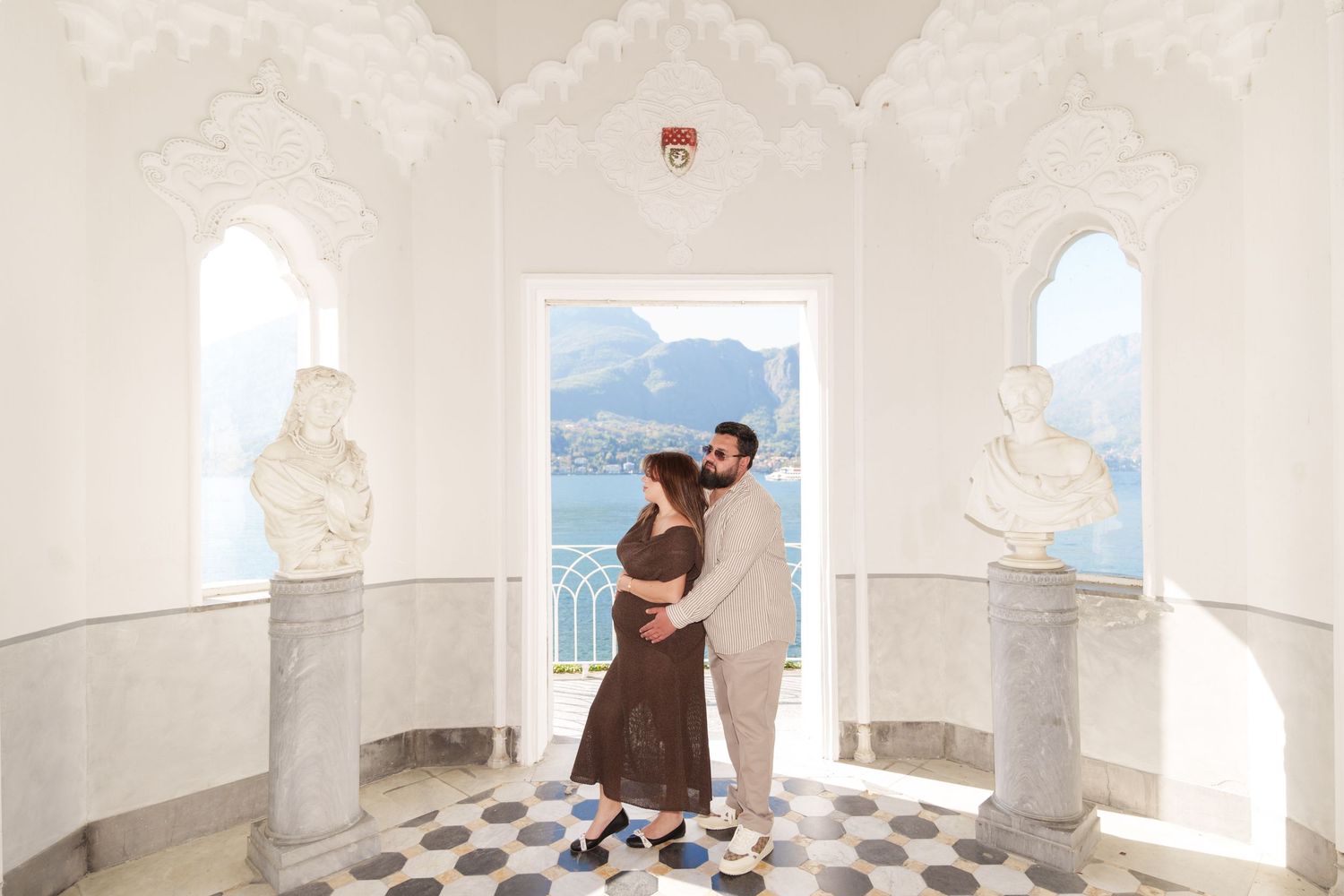 Villa Melzi Bellagio couple photoshoot lake view luxury Italy