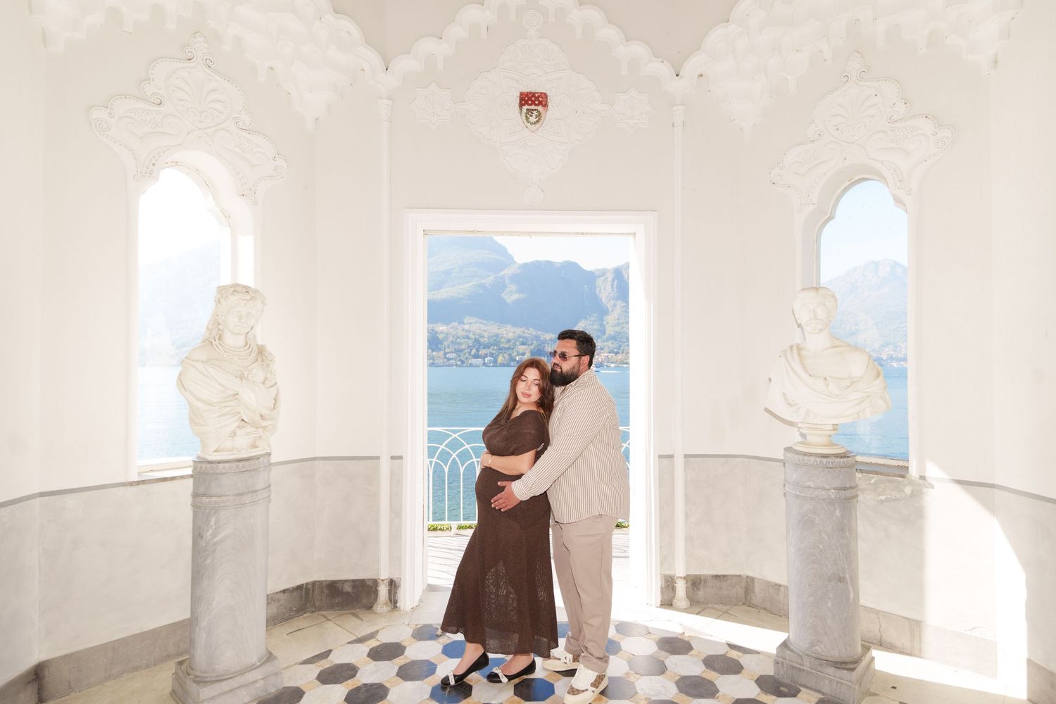 Villa Melzi Bellagio couple photoshoot lake view luxury Italy