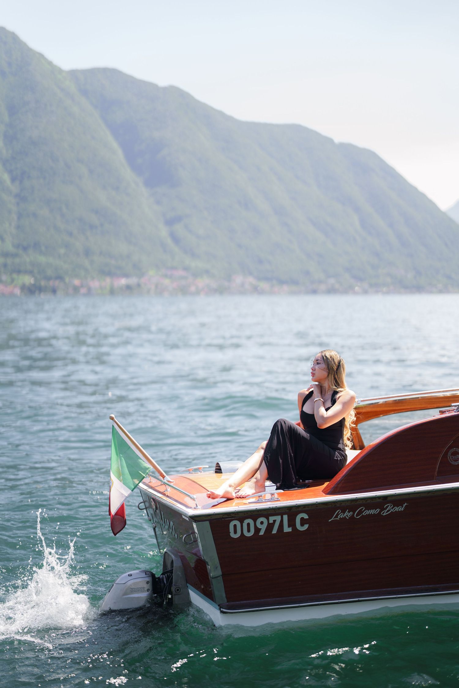 Luxury photographer Italy Como Lake creating editorial style portraits in Menaggio and Bellagio