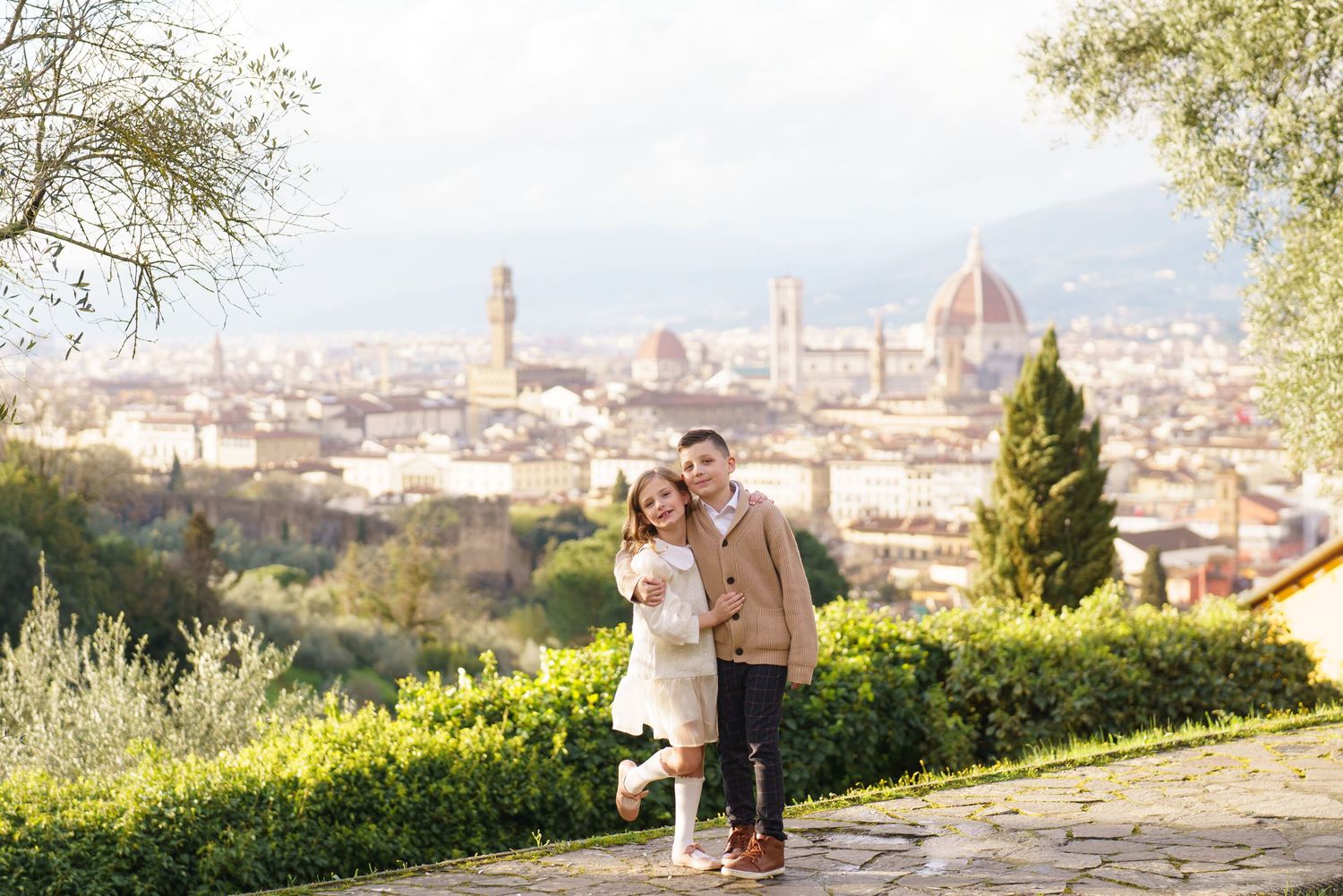 luxury family photographer florence overlooking duomo