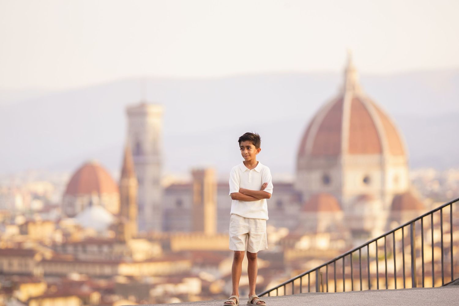 Florence family photographer at sunrise