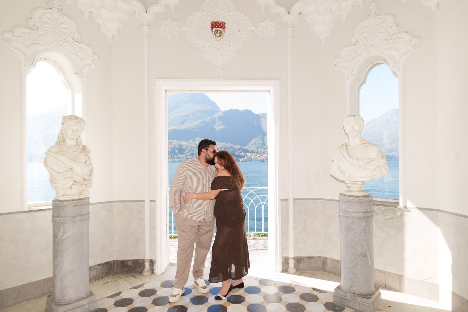 Villa Melzi Bellagio couple photoshoot lake view luxury Italy