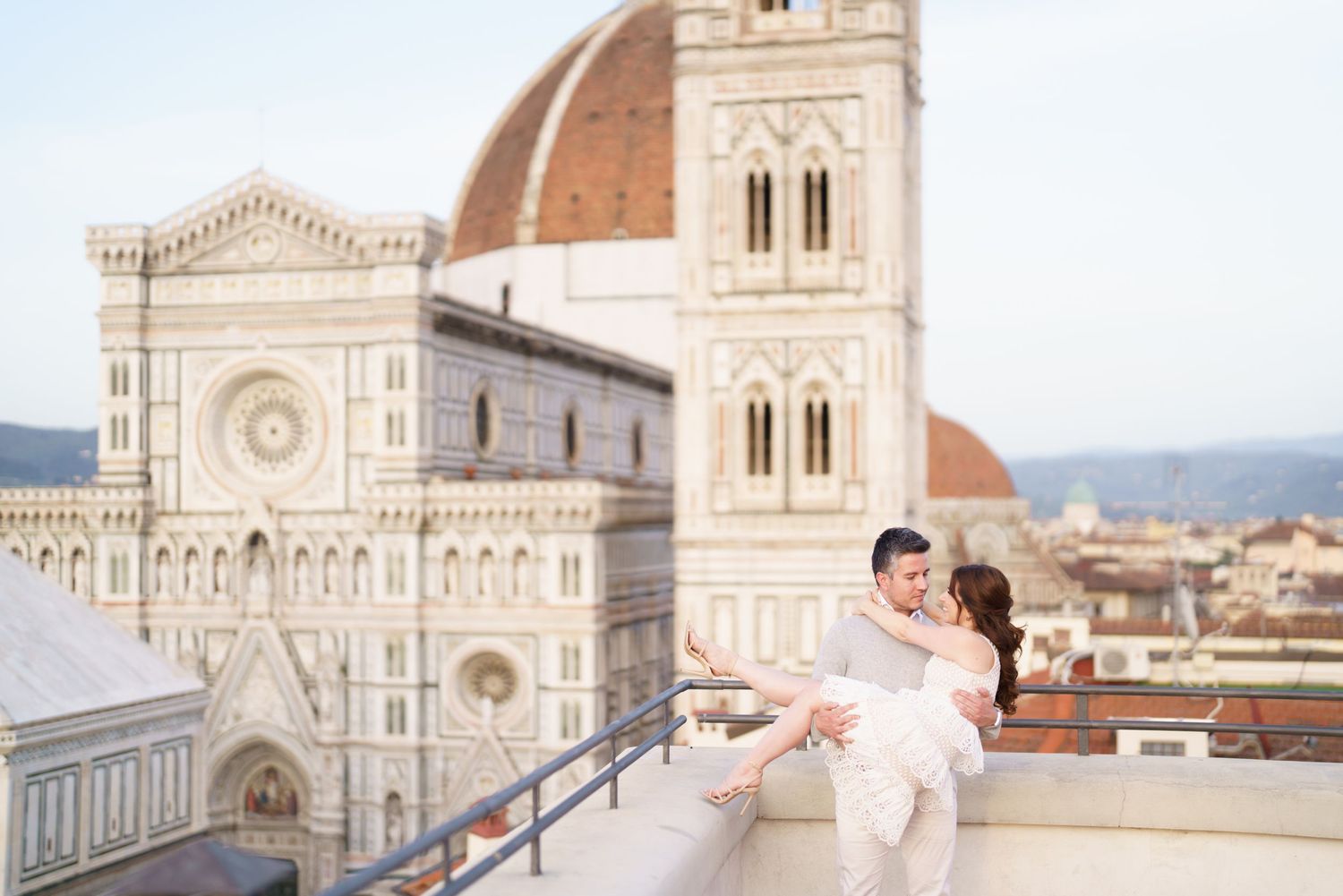 Scenic view of Florence Cathedral and Duomo with its iconic Renaissance architecture and terracotta dome in Italy.
