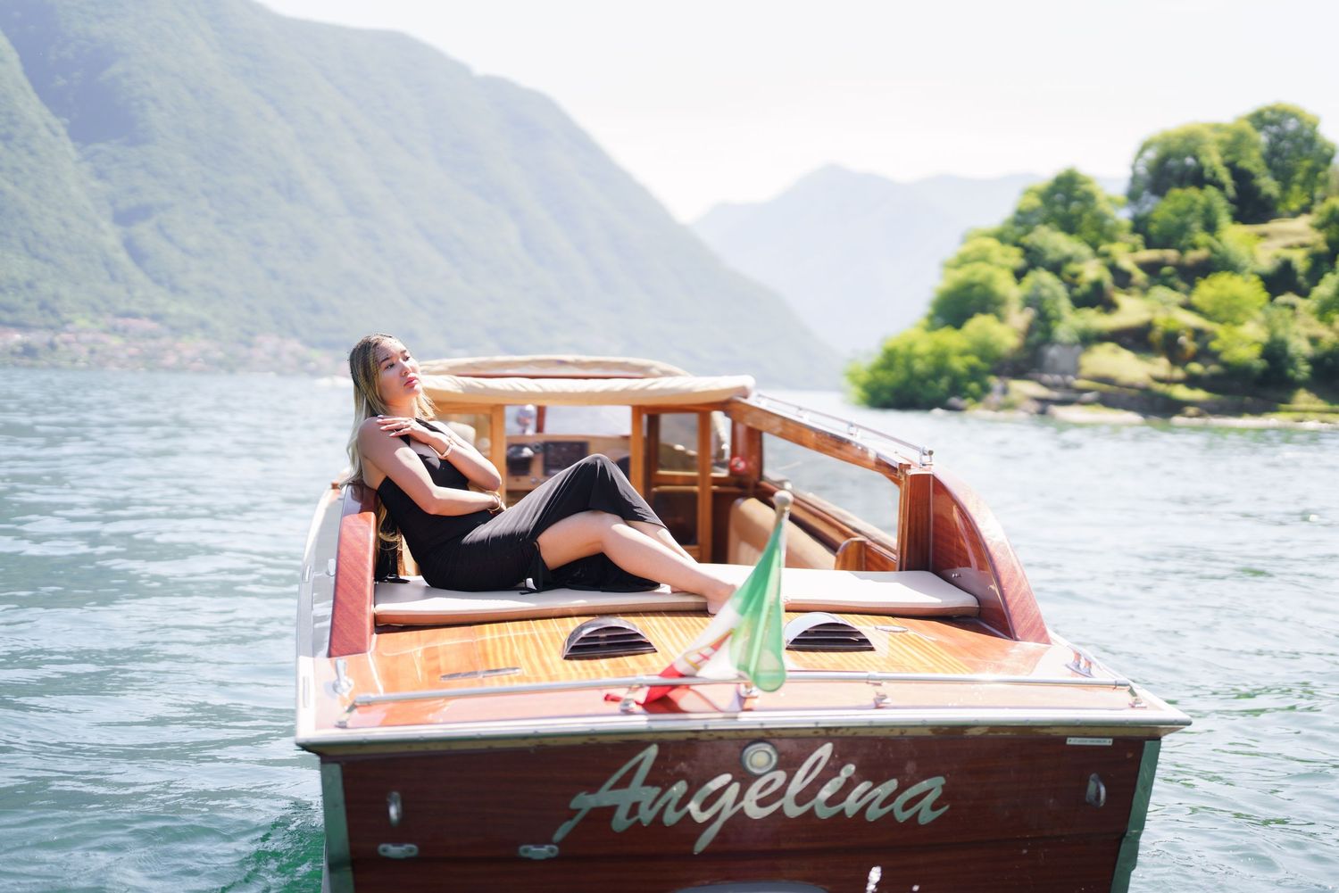 Luxury photographer Italy Como Lake creating editorial style portraits in Menaggio and Bellagio
