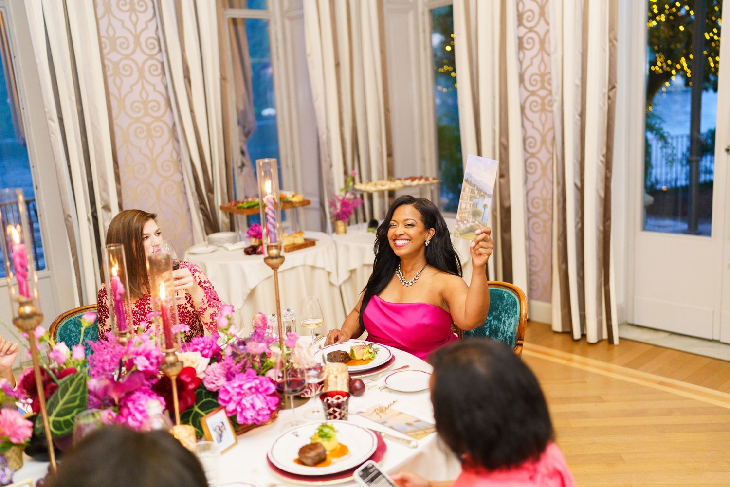 Candlelight dinner styling at Hotel Flori Como Lake celebration