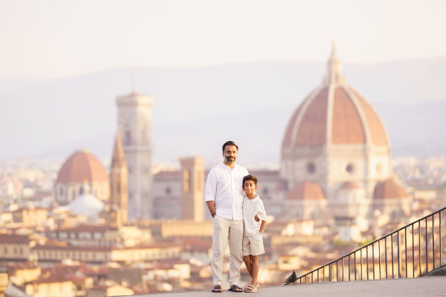 Florence family photographer at sunrise