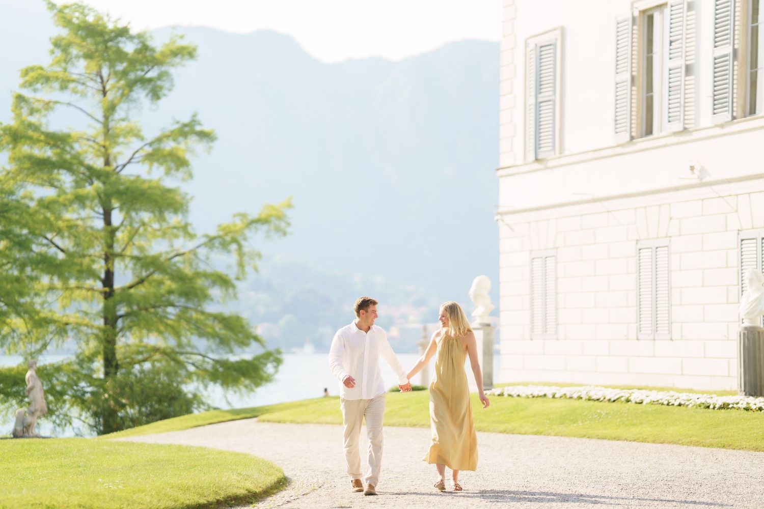 Romantic engagement session at Villa Melzi Bellagio Lake Como gardens