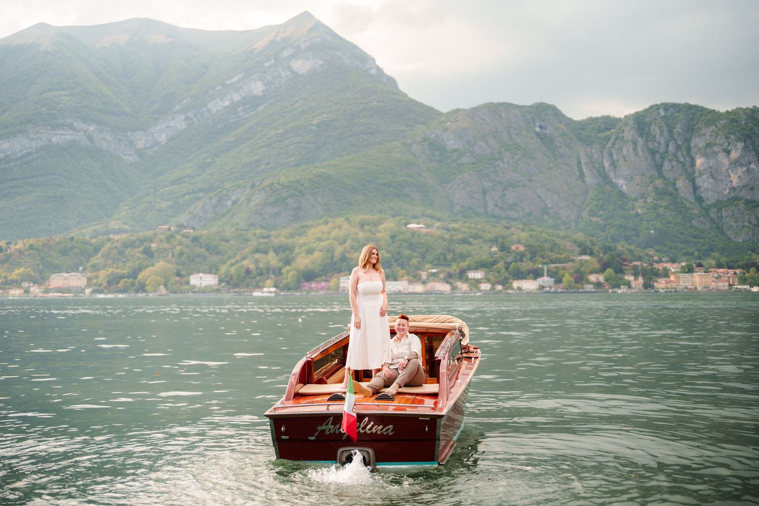 lake como engagement boat varenna romantic moment