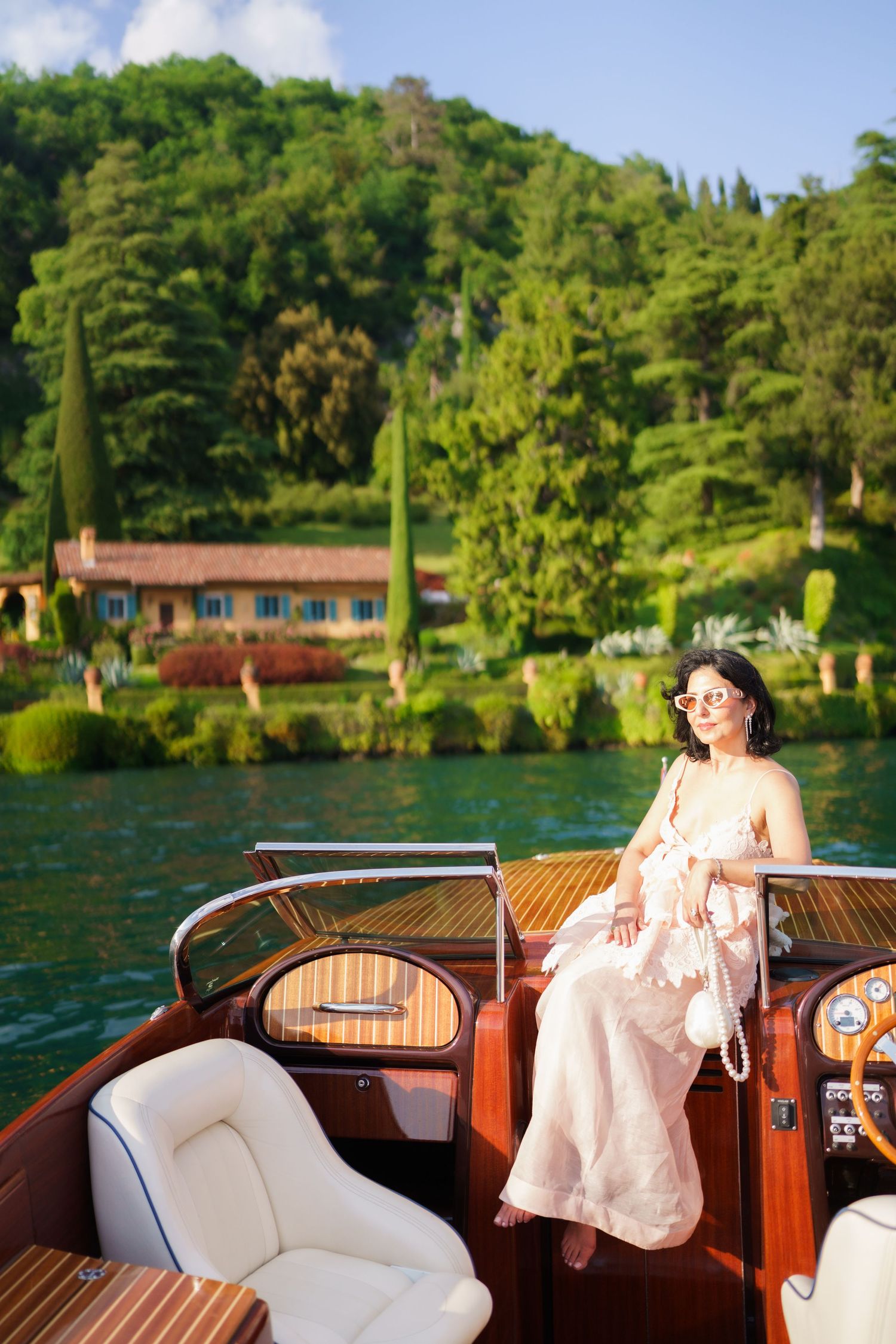 luxury lake como photographer classic wooden boat