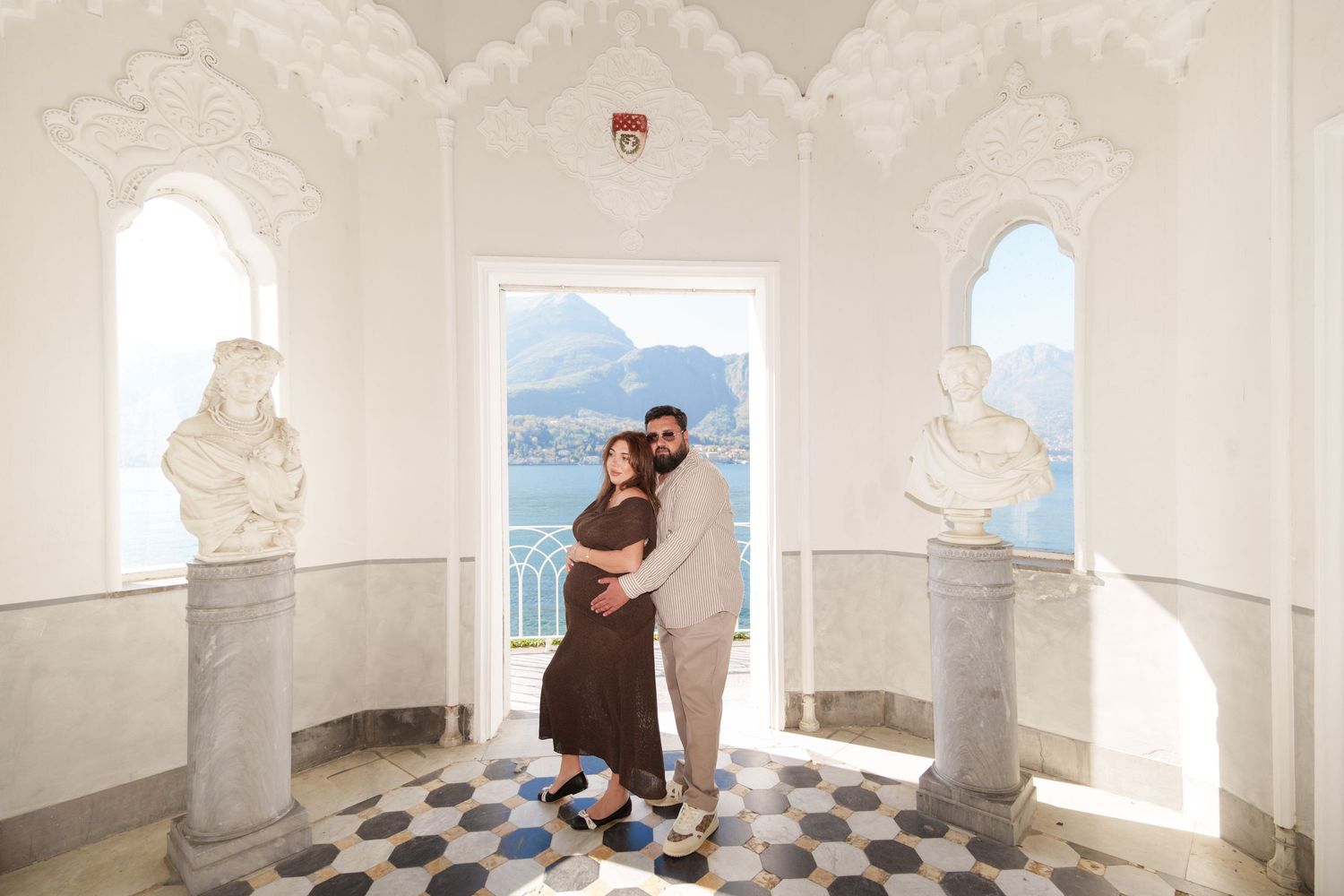 Villa Melzi Bellagio couple photoshoot lake view luxury Italy