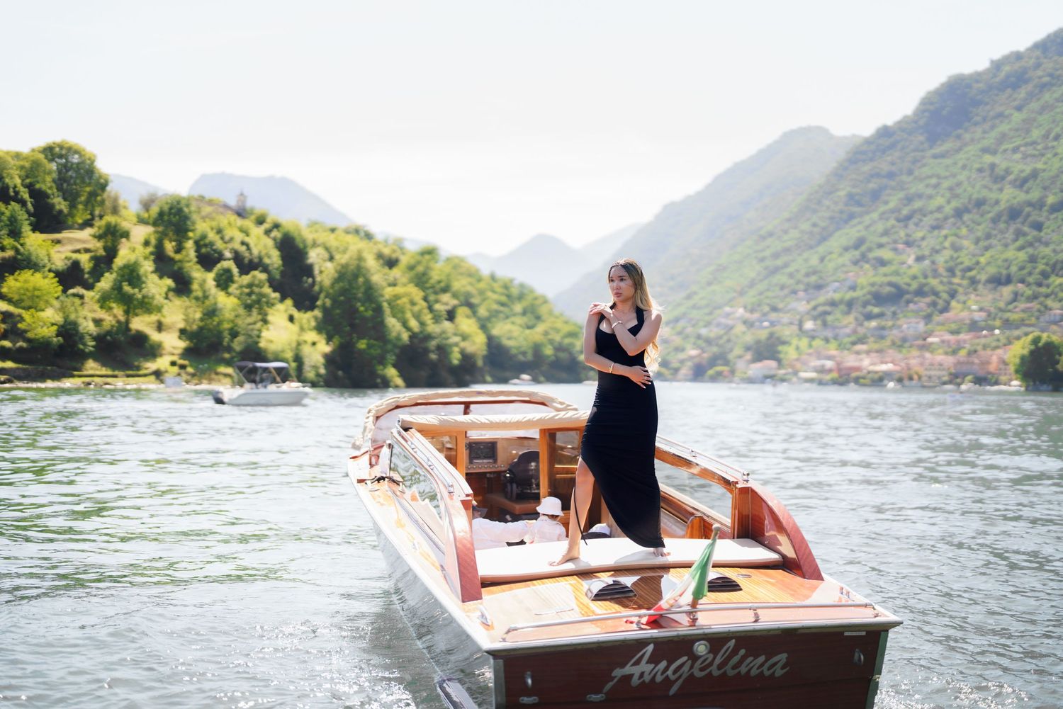 Luxury photographer Italy Como Lake creating editorial style portraits in Menaggio and Bellagio