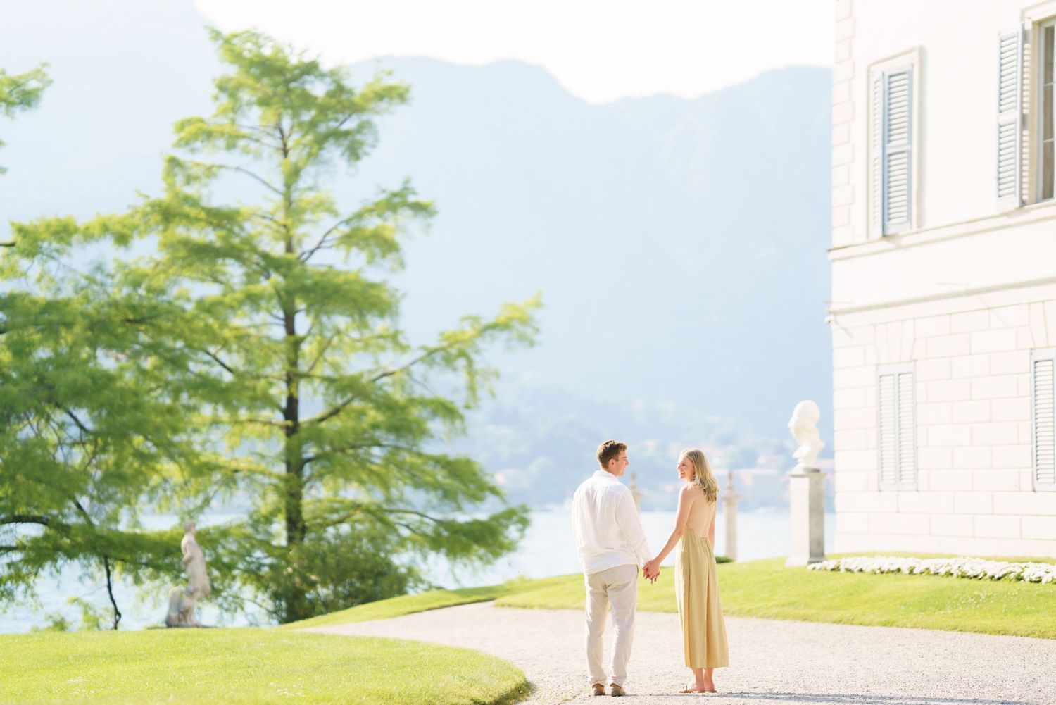 Romantic engagement session at Villa Melzi Bellagio Lake Como gardens