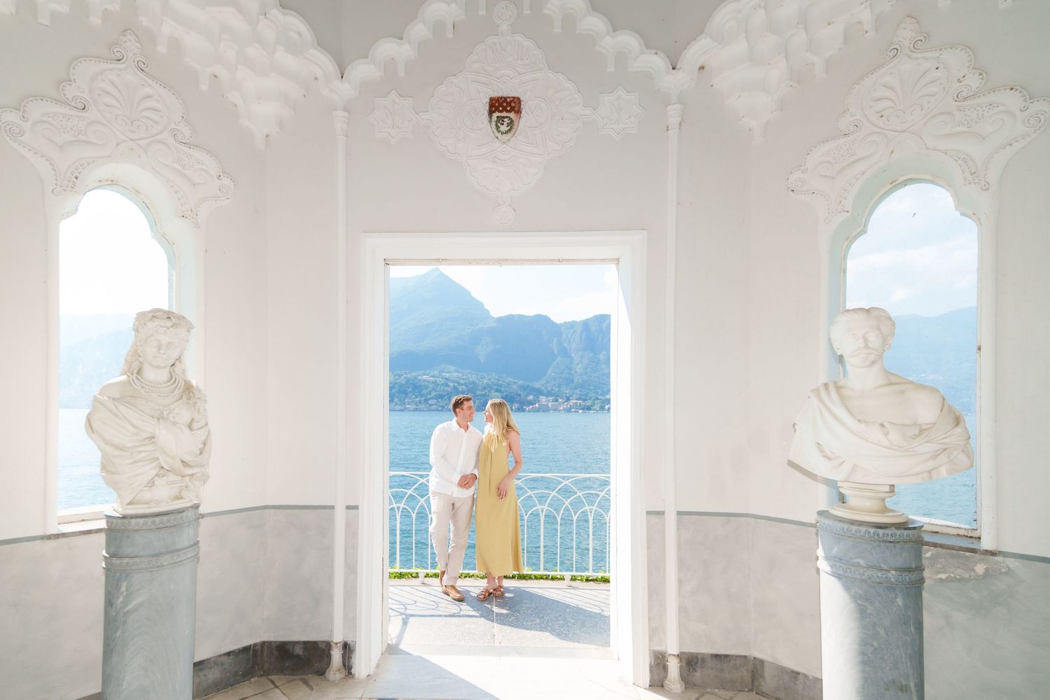 marriage proposal inside Villa Melzi  Bellagio Lake Como