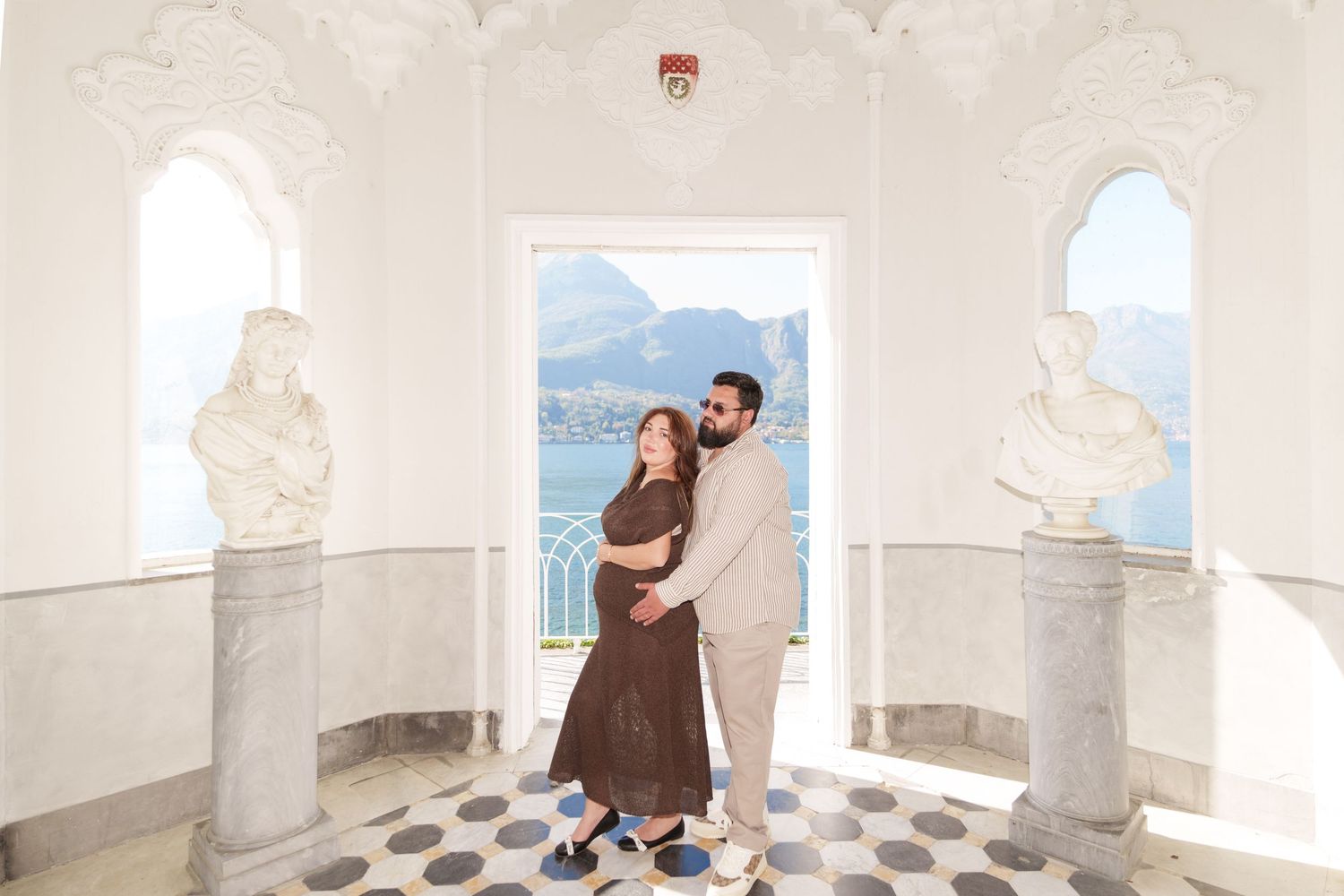Villa Melzi Bellagio couple photoshoot lake view luxury Italy