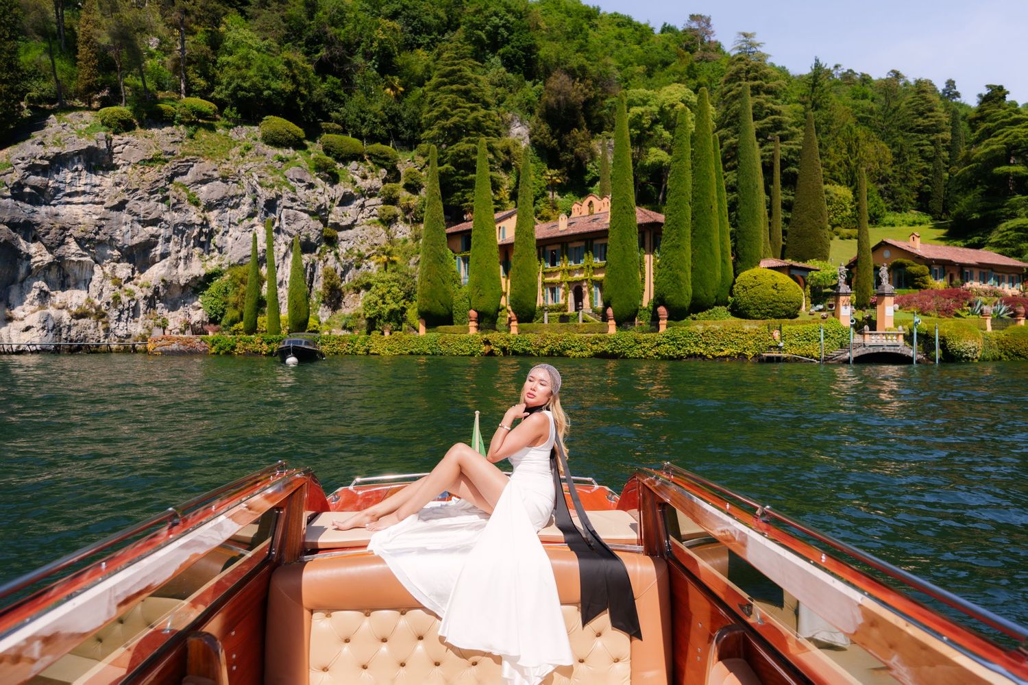 Luxury photographer Italy Como Lake creating editorial style portraits in Menaggio and Bellagio