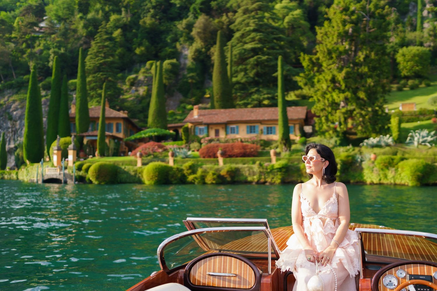 luxury lake como photographer classic wooden boat