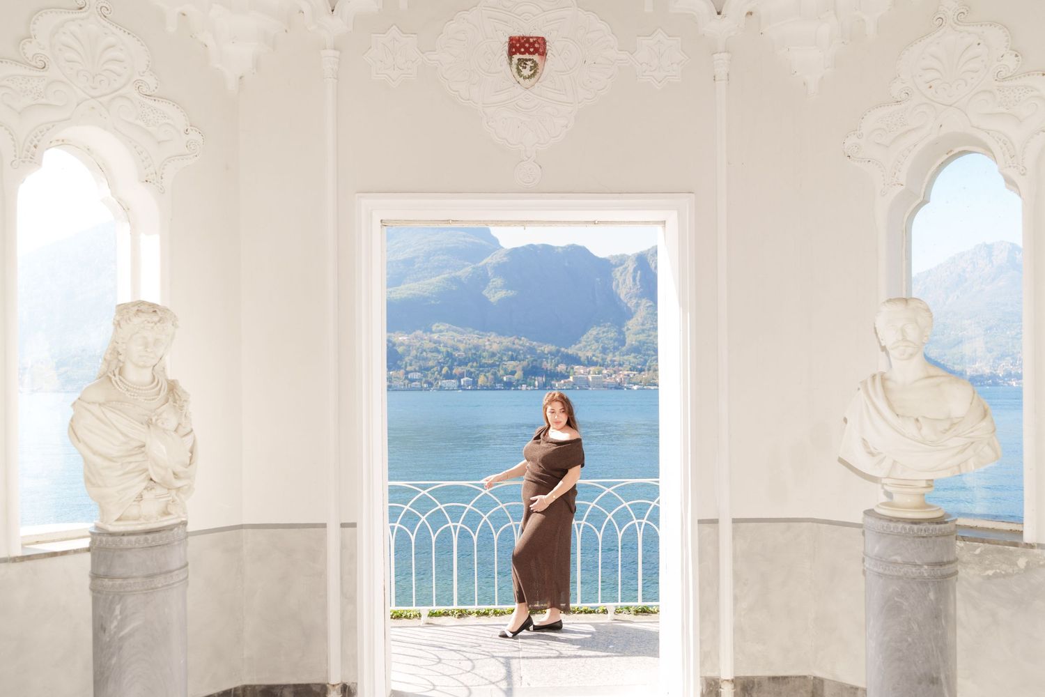 Villa Melzi Bellagio couple photoshoot lake view luxury Italy