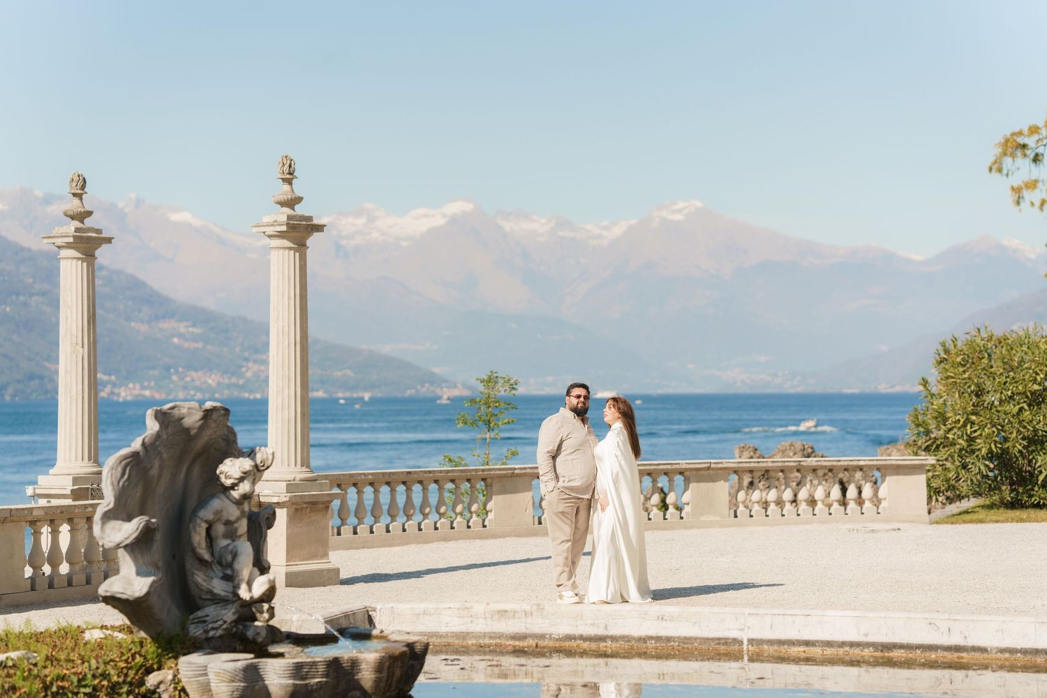 Bellagio photographer Villa Melzi maternity photoshoot Lake Como