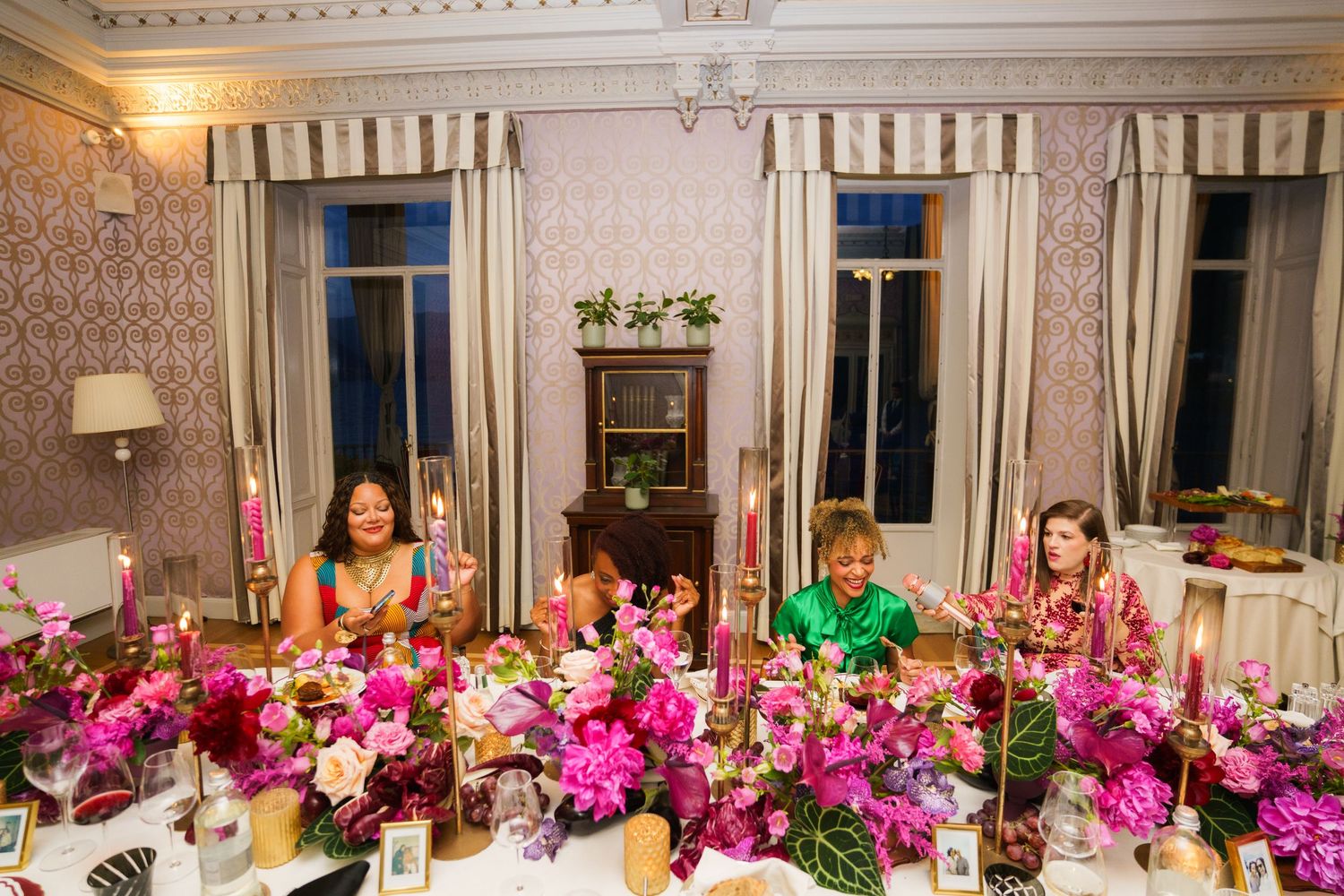 Candlelight dinner styling at Hotel Flori Como Lake celebration