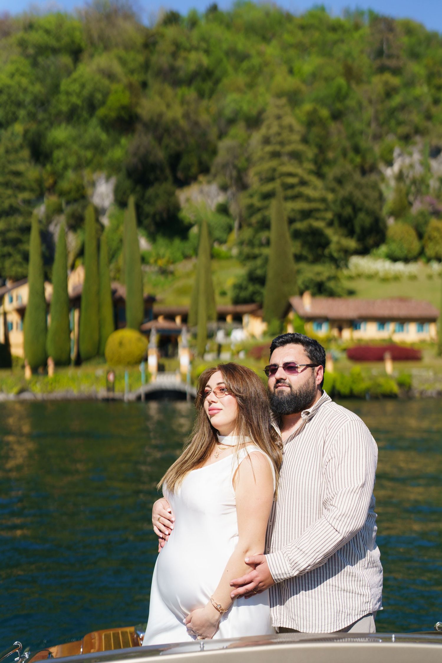 pregnancy photoshoot Lake Como Bellagio light airy style