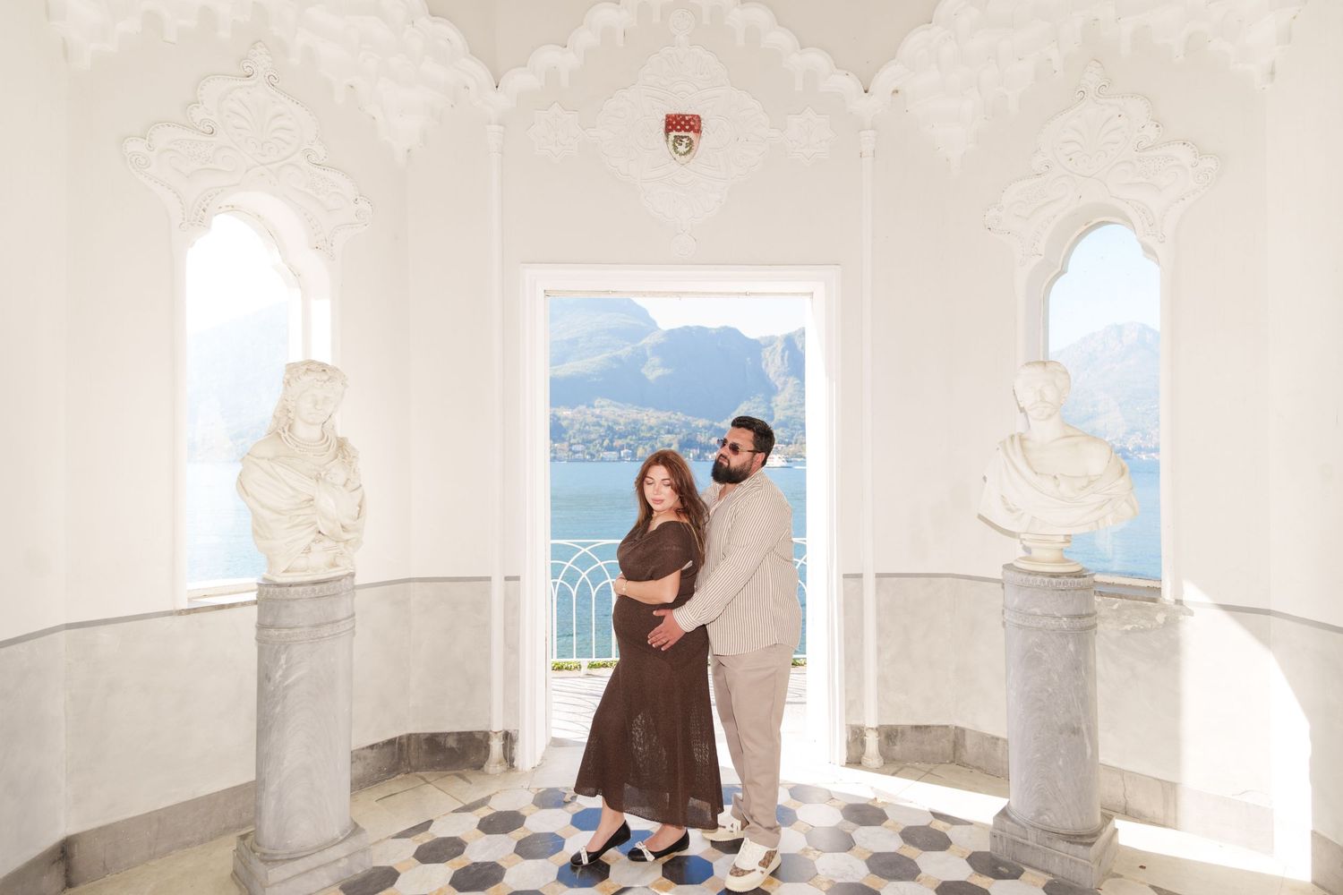 Villa Melzi Bellagio couple photoshoot lake view luxury Italy
