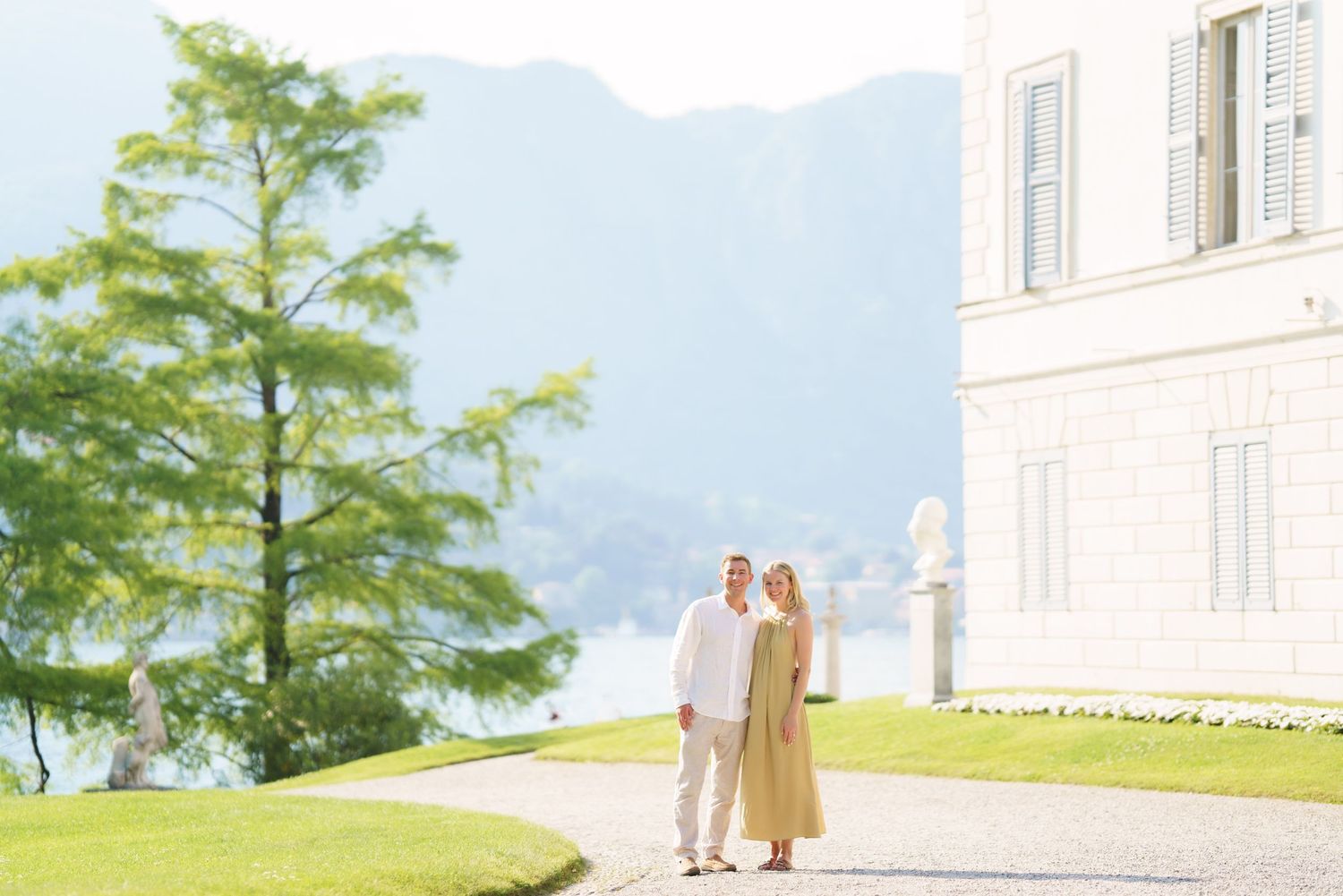 Romantic engagement session at Villa Melzi Bellagio Lake Como gardens