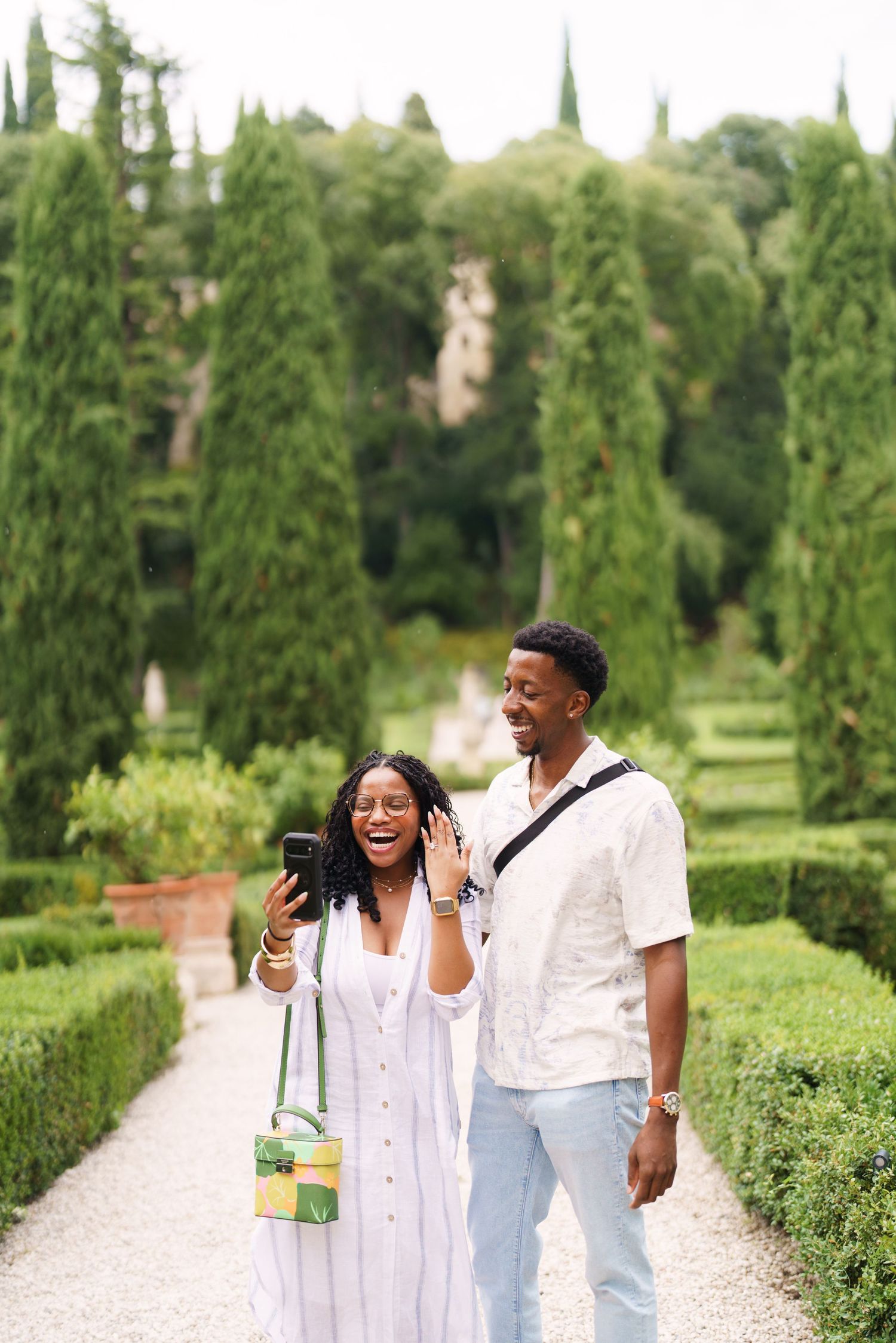 Surprise engagement proposal in Verona captured in cinematic and elegant photography style