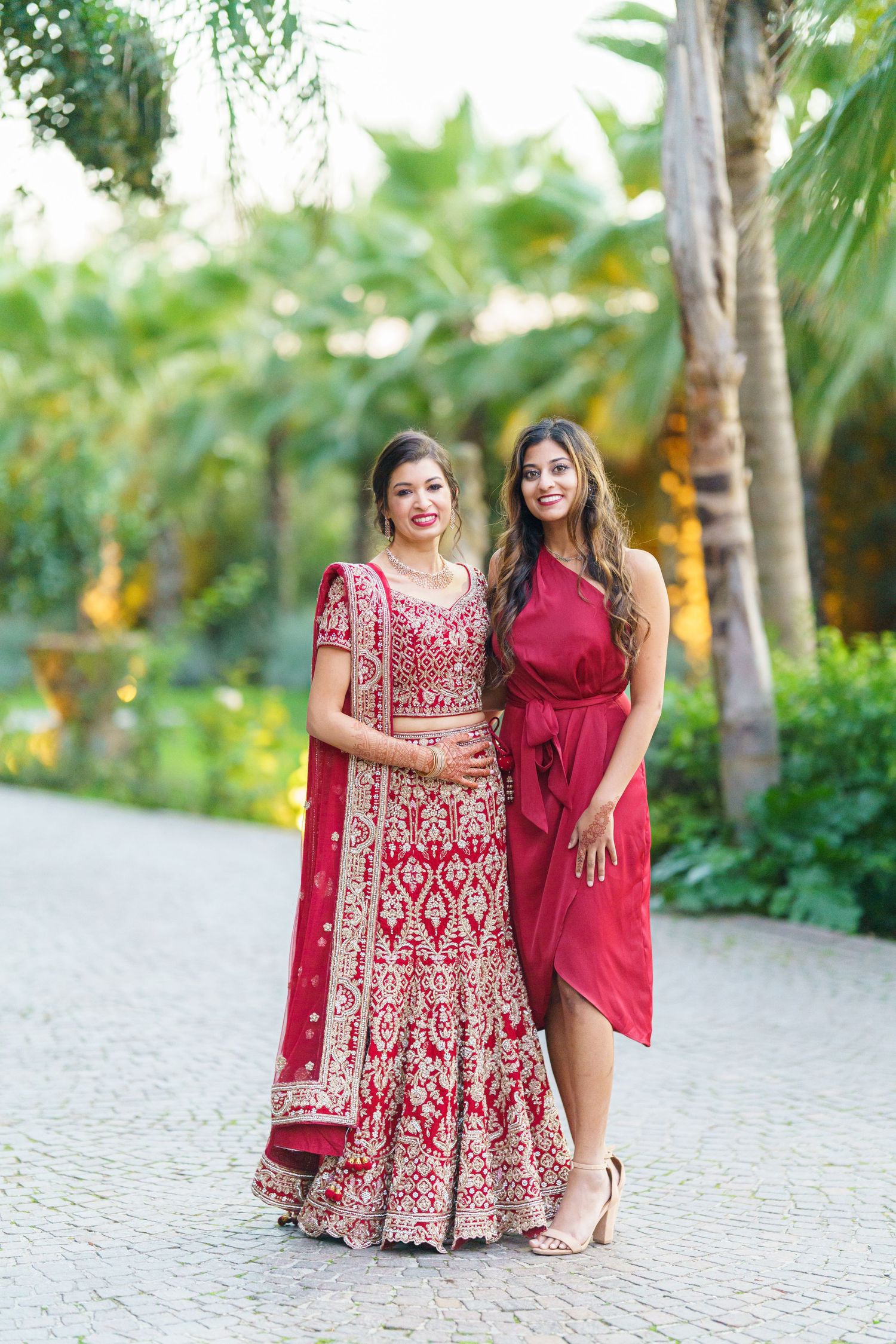 Outdoor portrait session featuring traditional Indian formal wear and western attire.