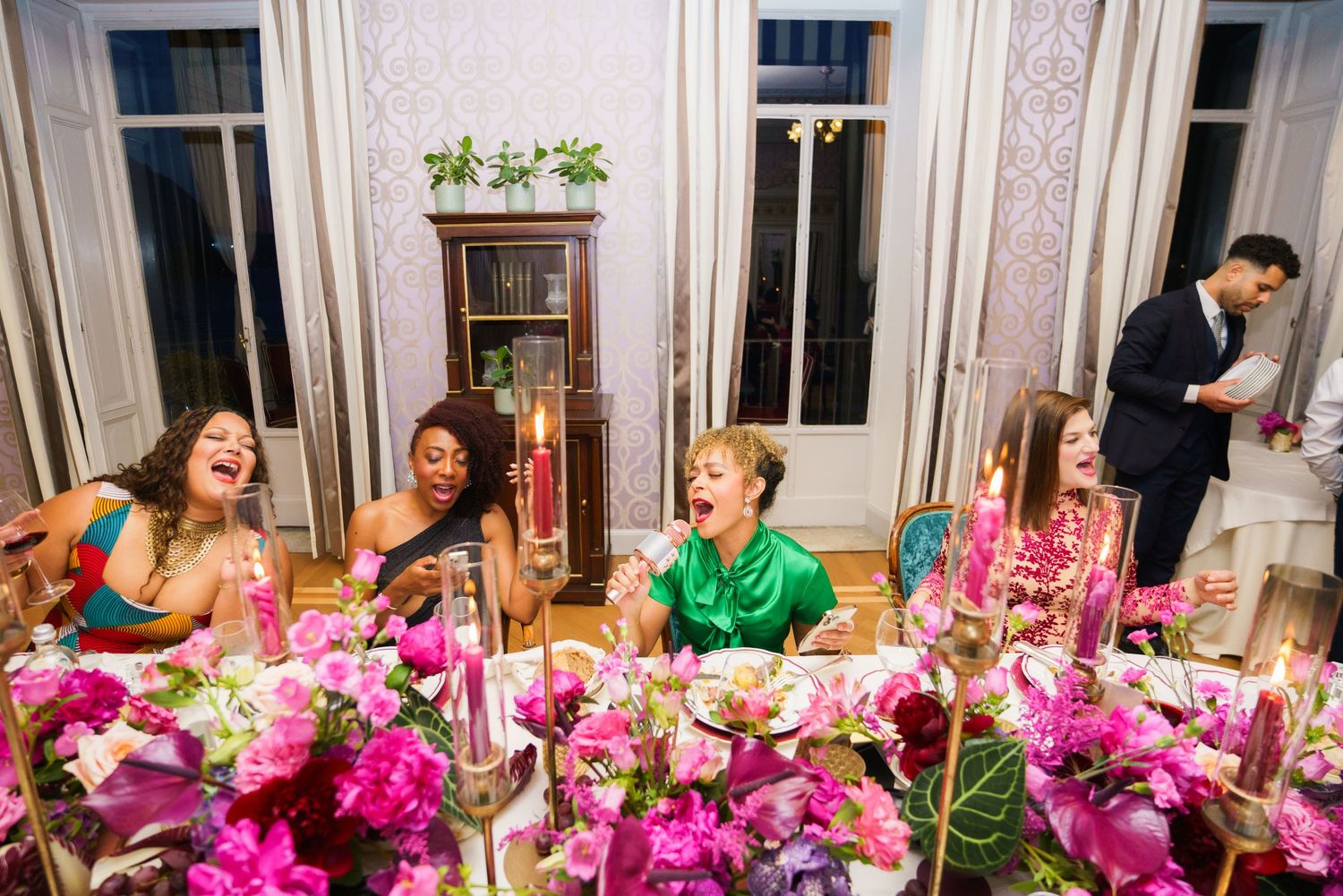 Candlelight dinner styling at Hotel Flori Como Lake celebration