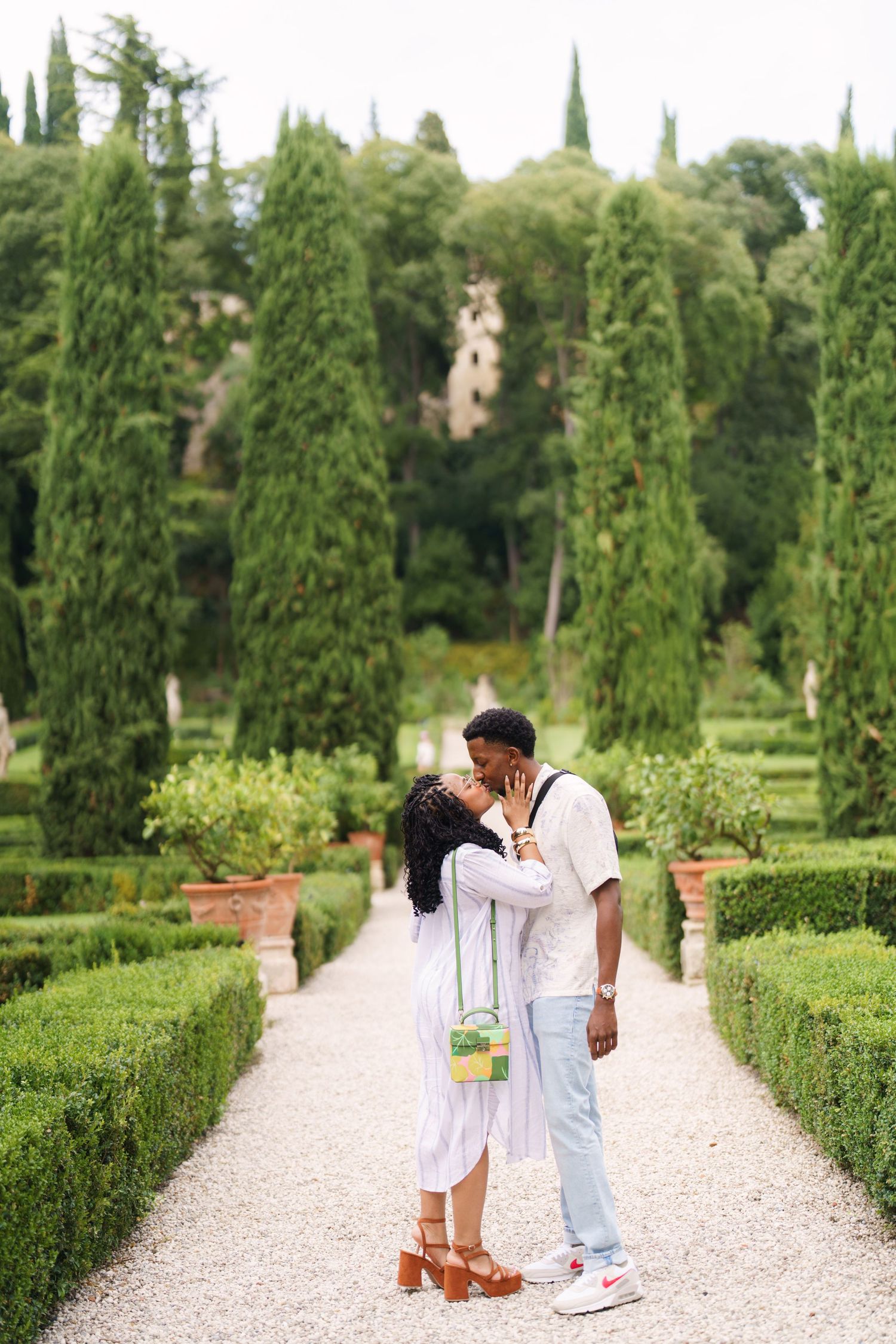 Surprise engagement proposal in Verona captured in cinematic and elegant photography style
