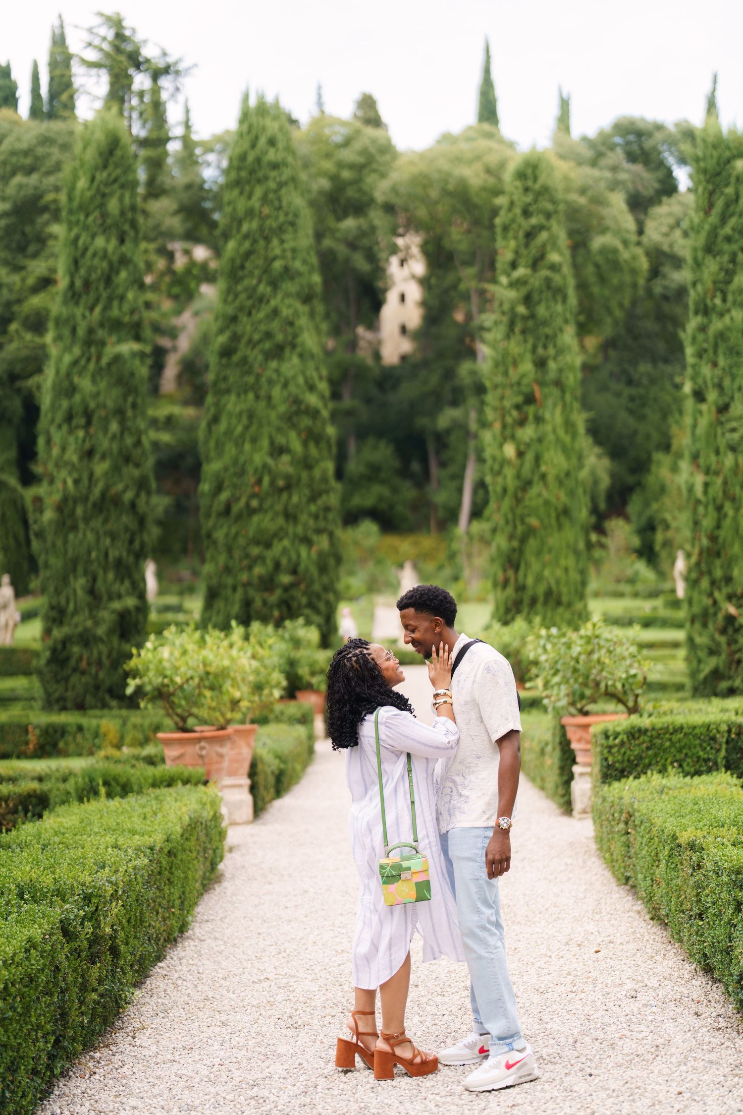 Surprise engagement proposal in Verona captured in cinematic and elegant photography style