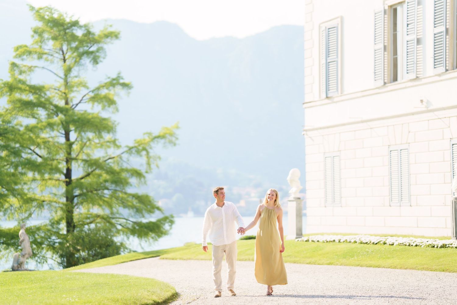 Romantic engagement session at Villa Melzi Bellagio Lake Como gardens