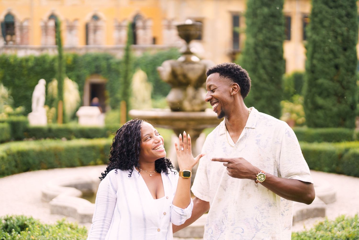 Proposal engagement and wedding photographer Italy Verona capturing natural emotional moments