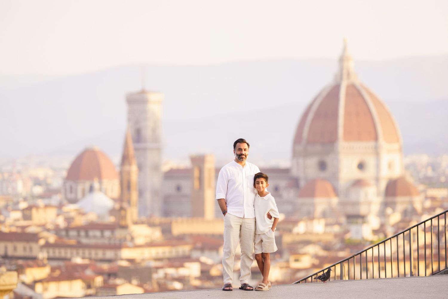 Florence family photographer at sunrise