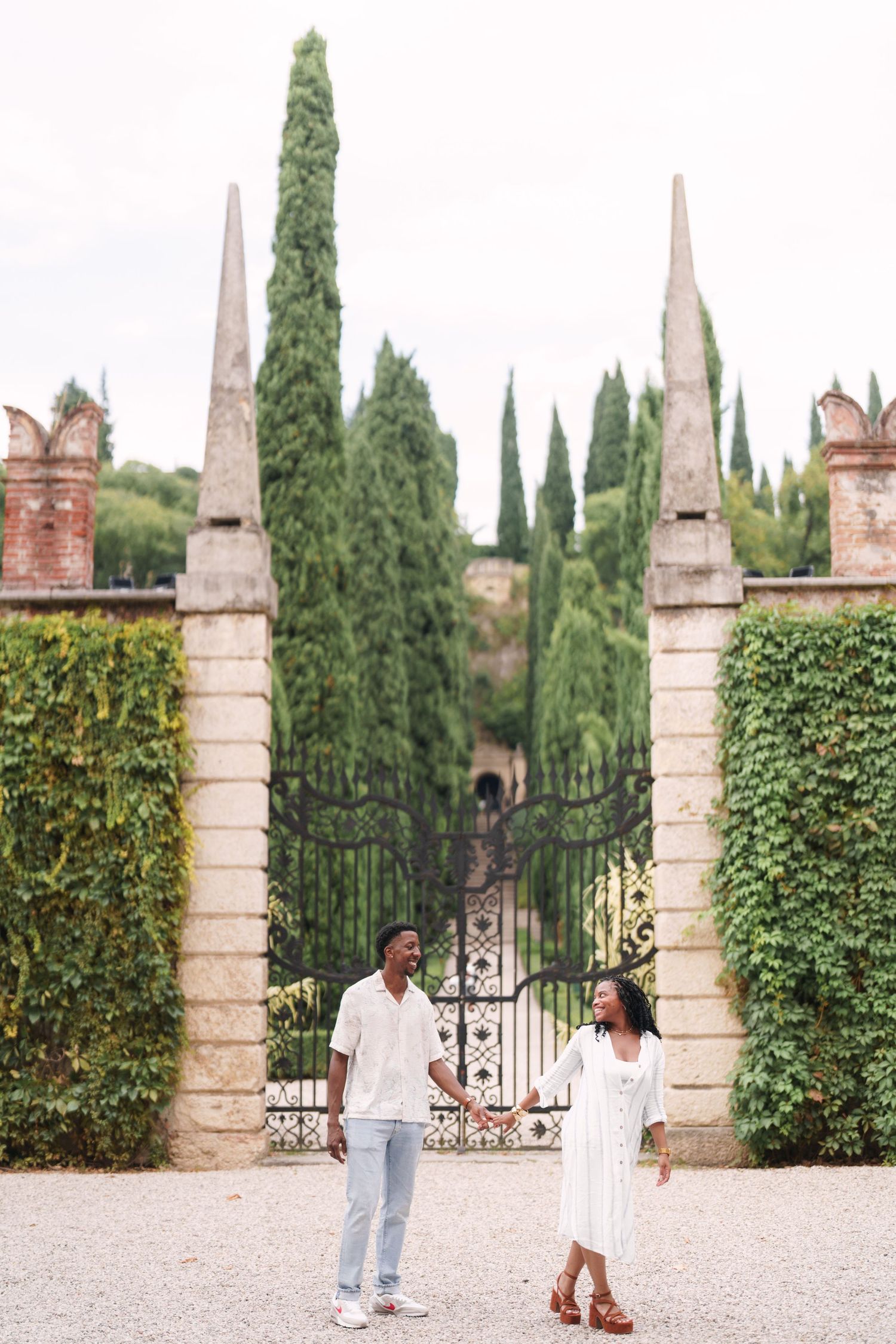 Surprise engagement proposal in Verona captured in cinematic and elegant photography style