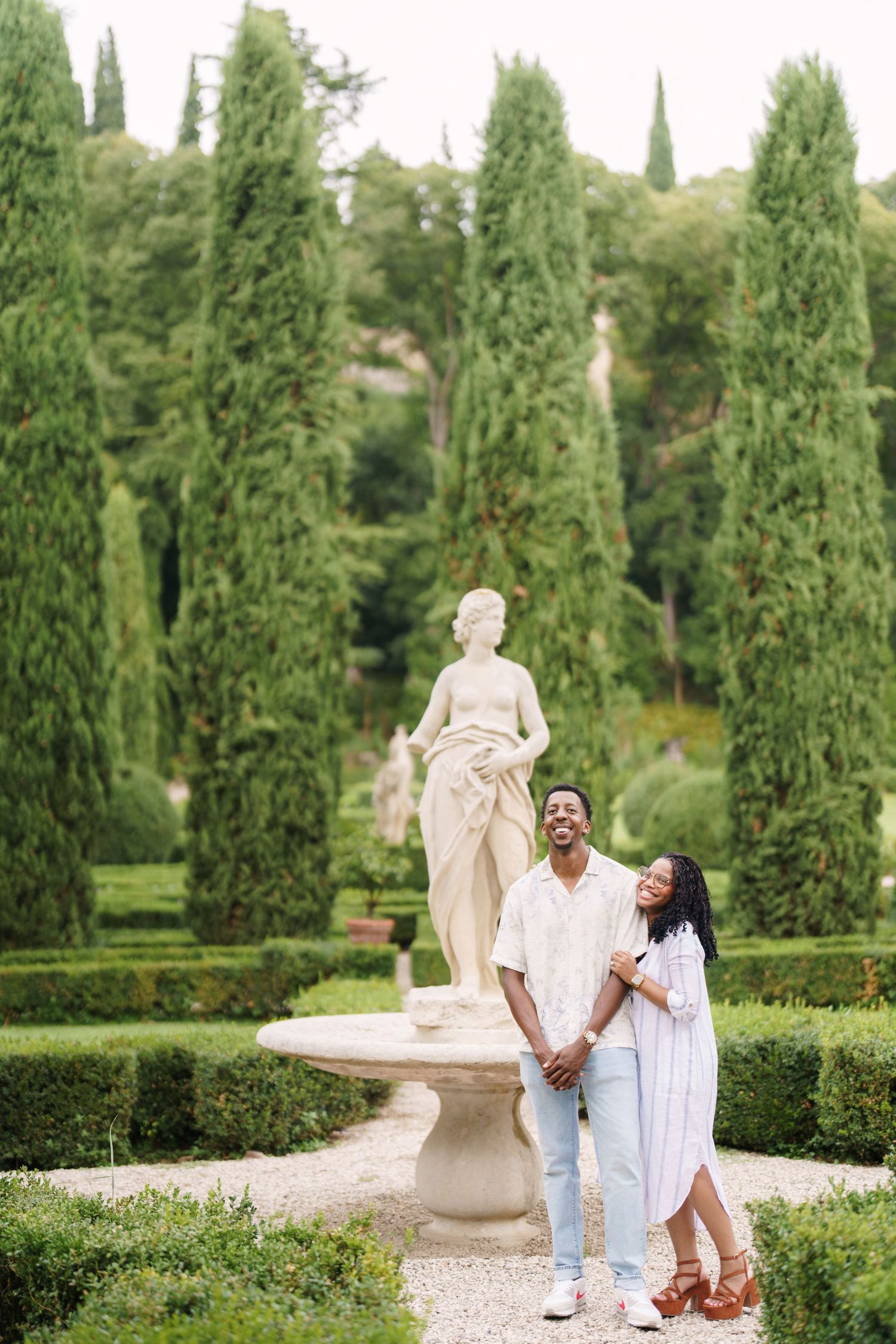 Surprise engagement proposal in Verona captured in cinematic and elegant photography style