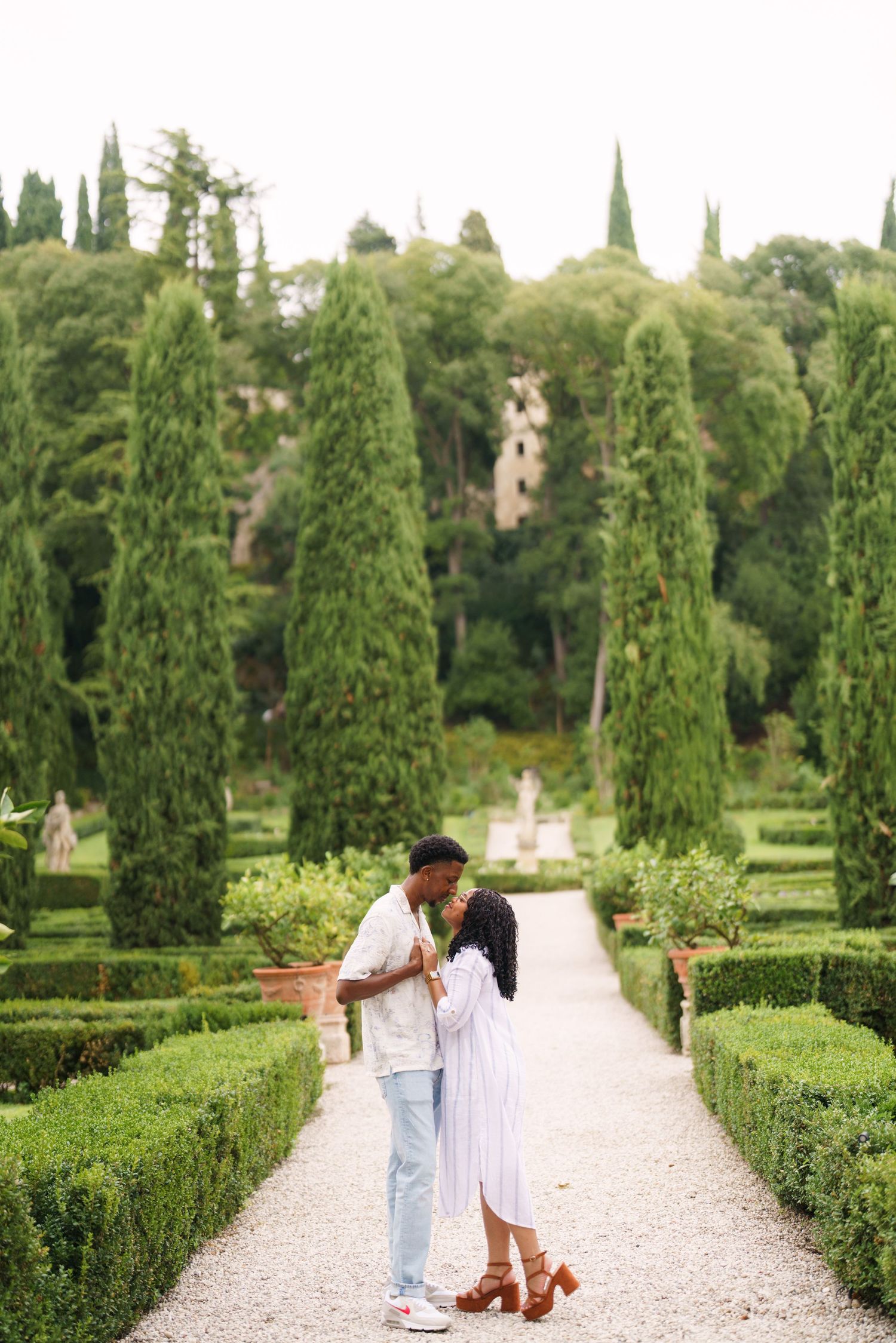Surprise engagement proposal in Verona captured in cinematic and elegant photography style