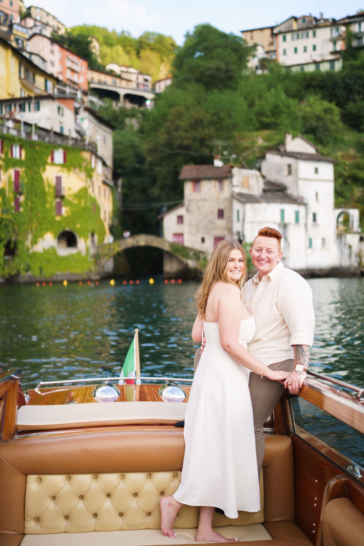 lake como engagement boat varenna romantic moment