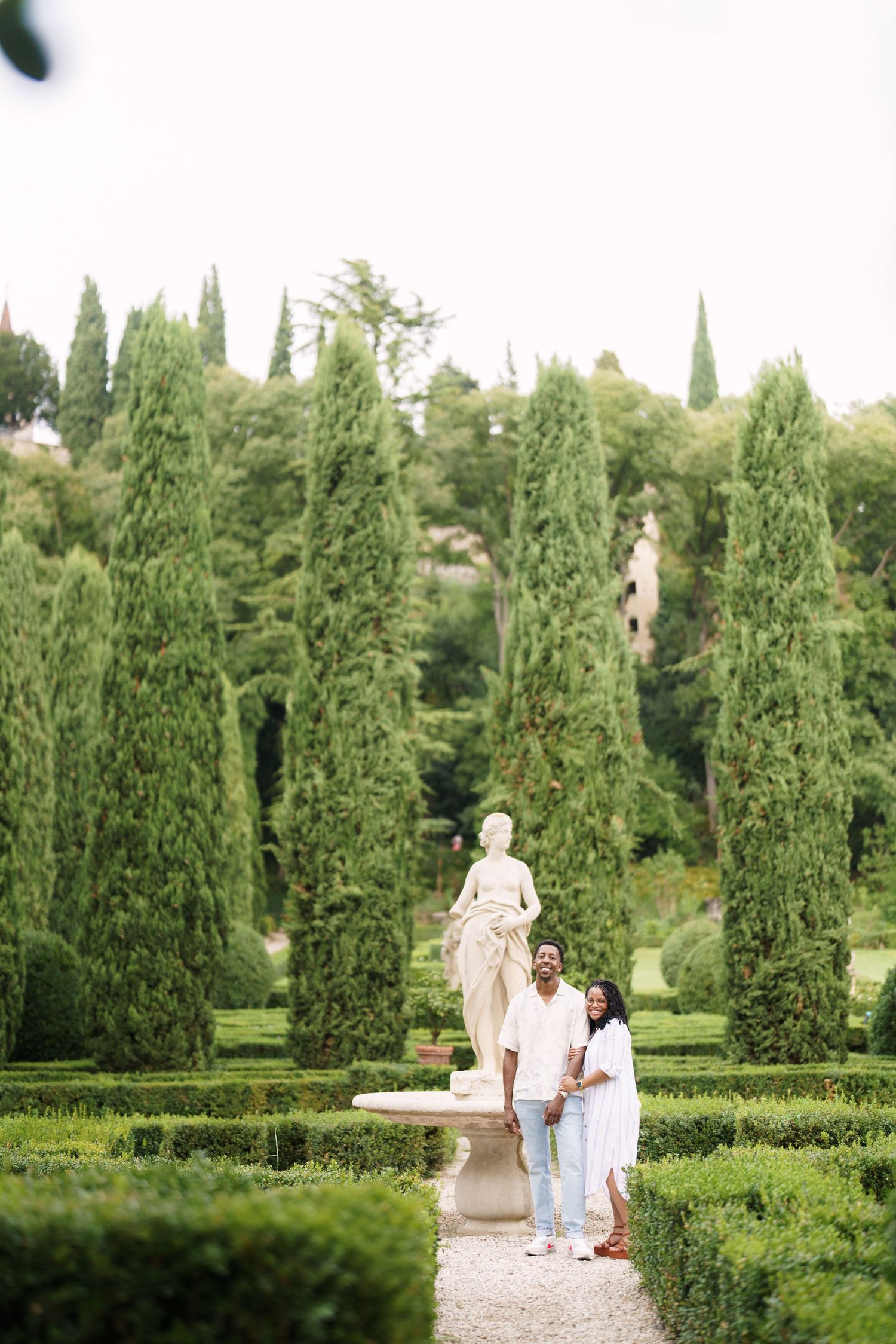Surprise engagement proposal in Verona captured in cinematic and elegant photography style