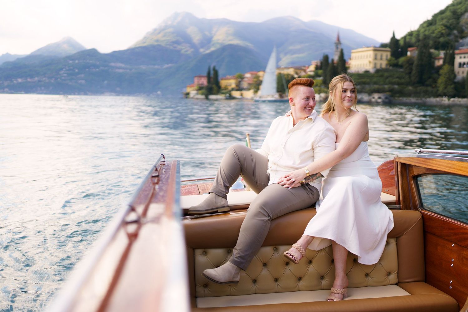 proposal on lake como varenna elegant photoshoot same sex couple