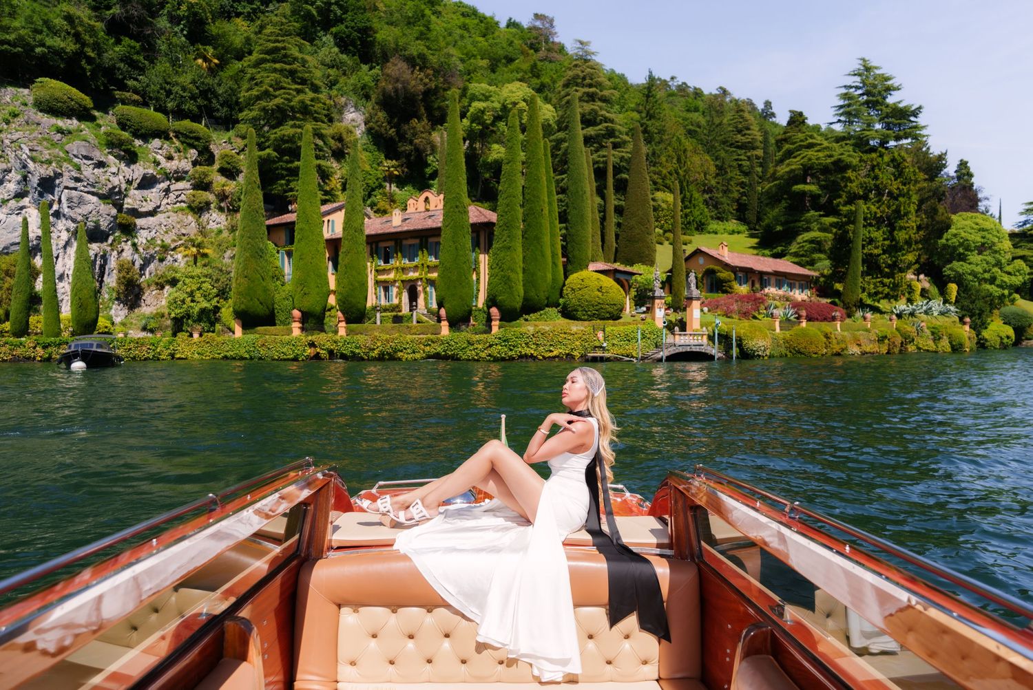 wooden boat on Lake Como, Italy, photographer