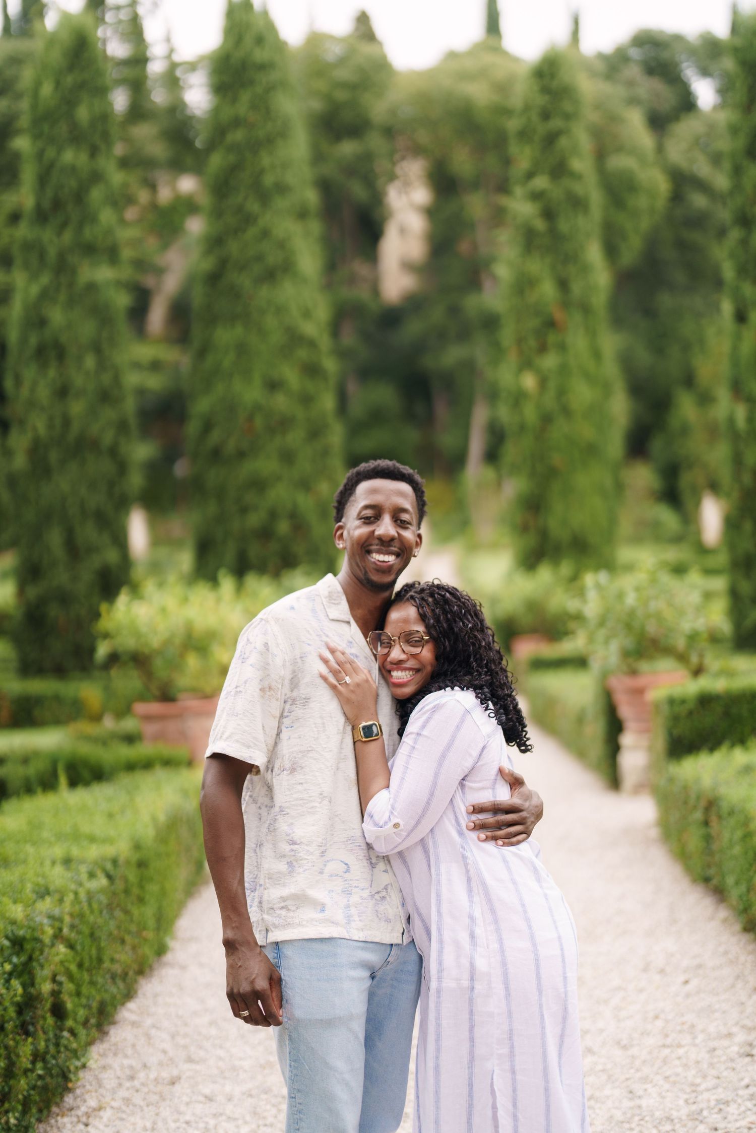 Surprise engagement proposal in Verona captured in cinematic and elegant photography style
